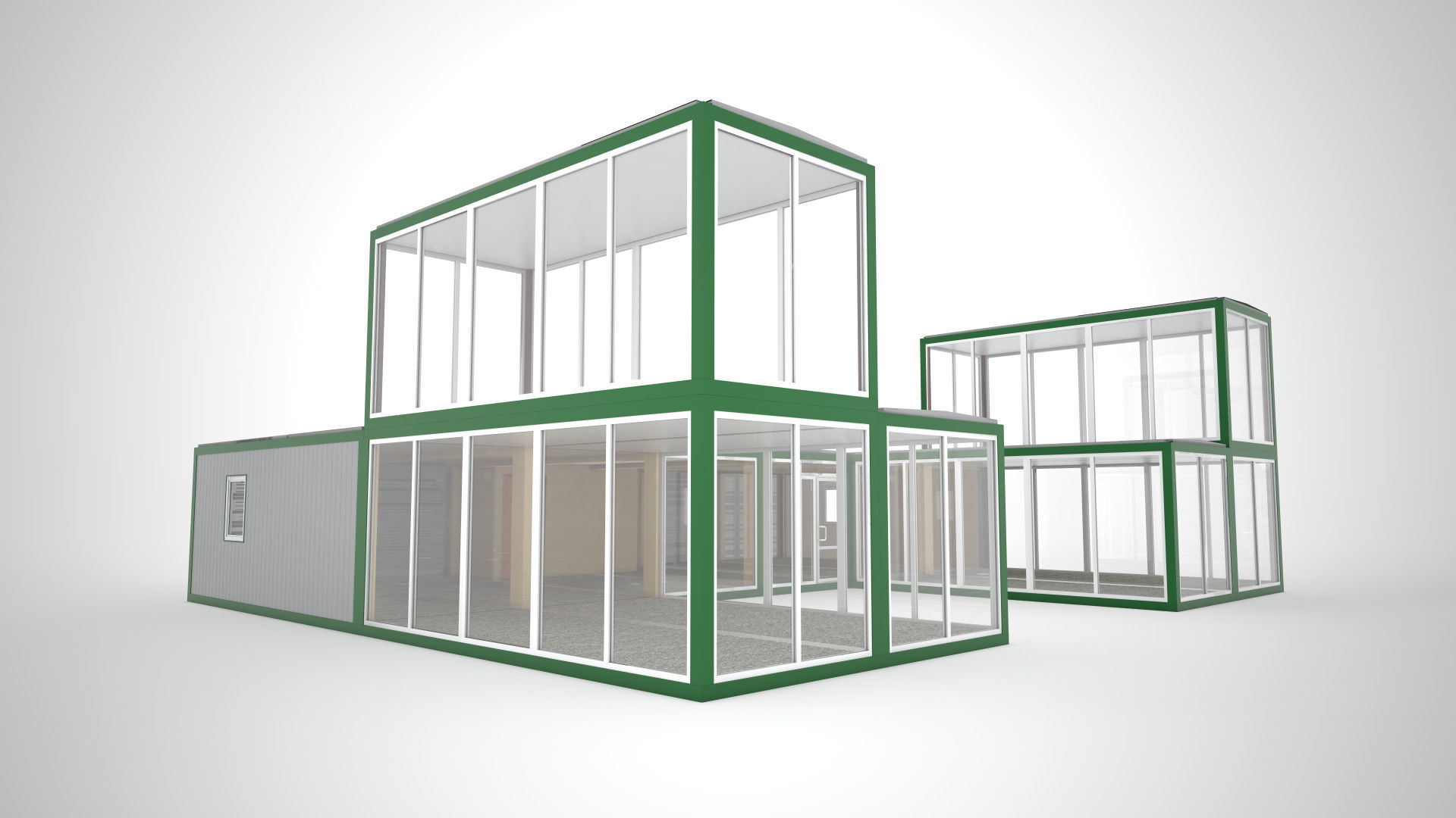 Auto showroom modular 3D model_3