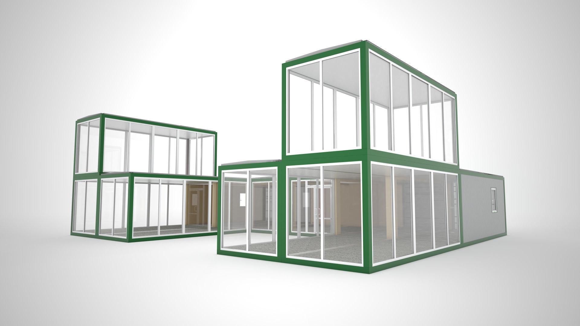 Auto showroom modular 3D model_4