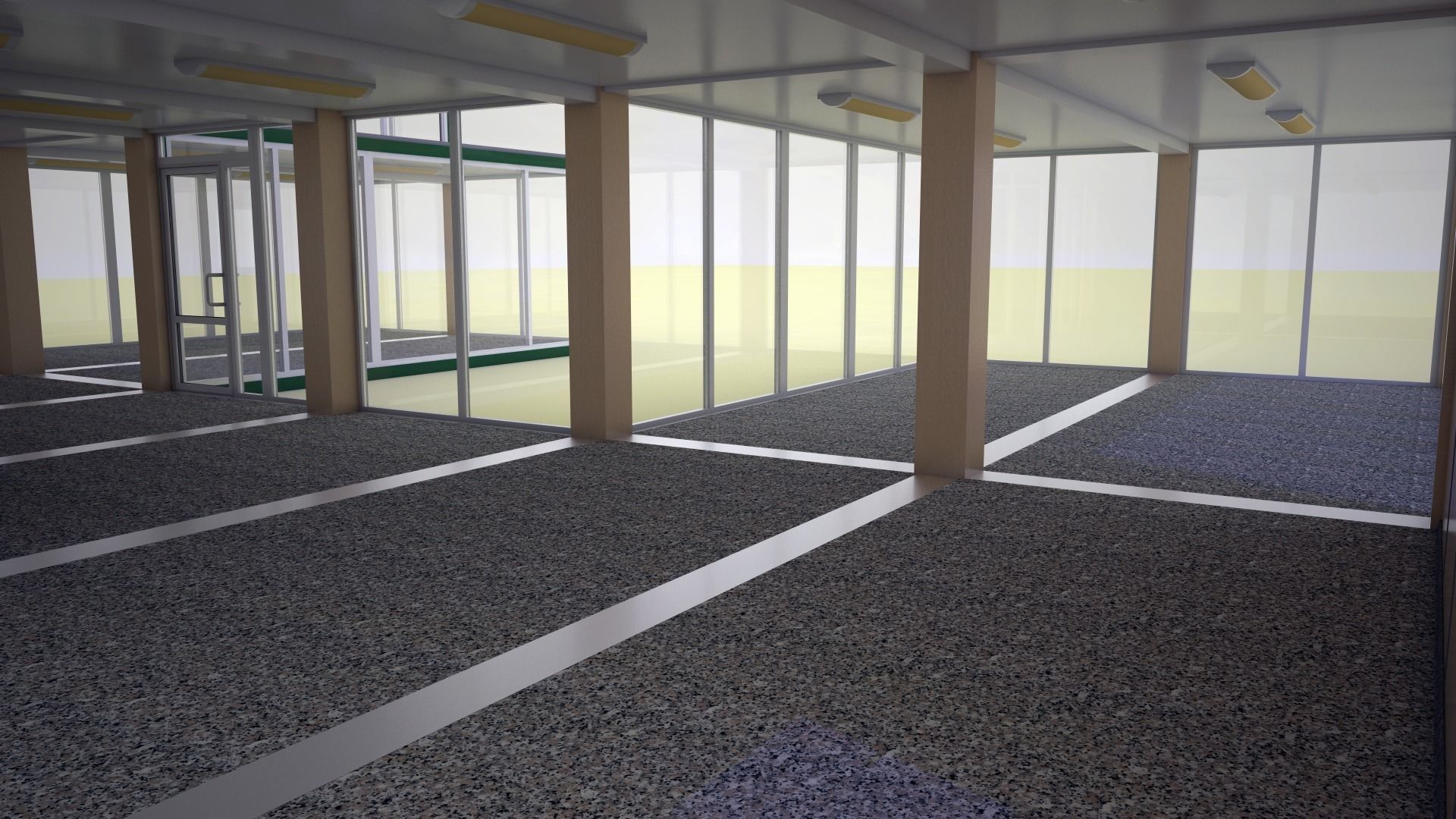 Auto showroom modular 3D model_6