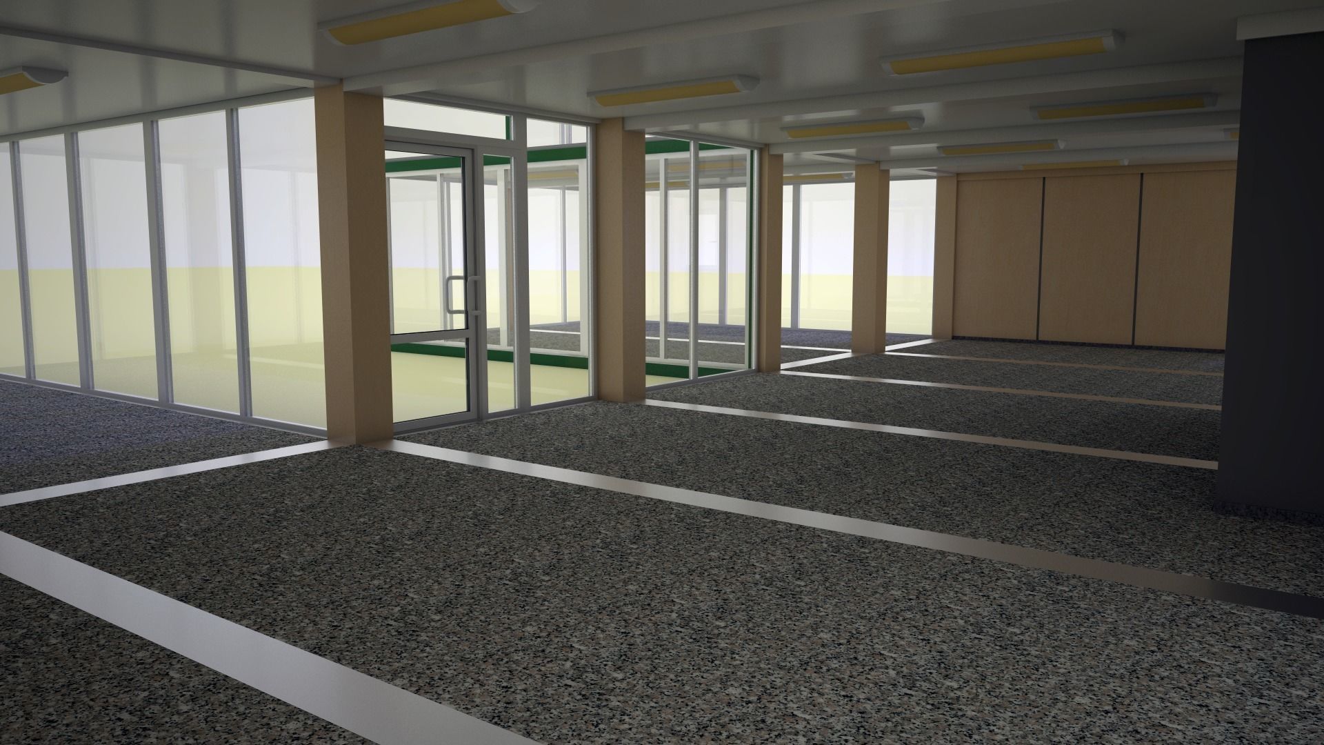 Auto showroom modular 3D model_5