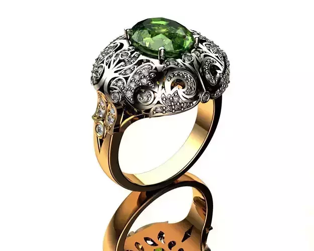 Women Ring With Ornament 3D Model