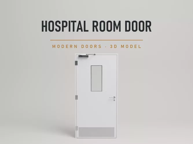 Animated Hospital Room Door with Window