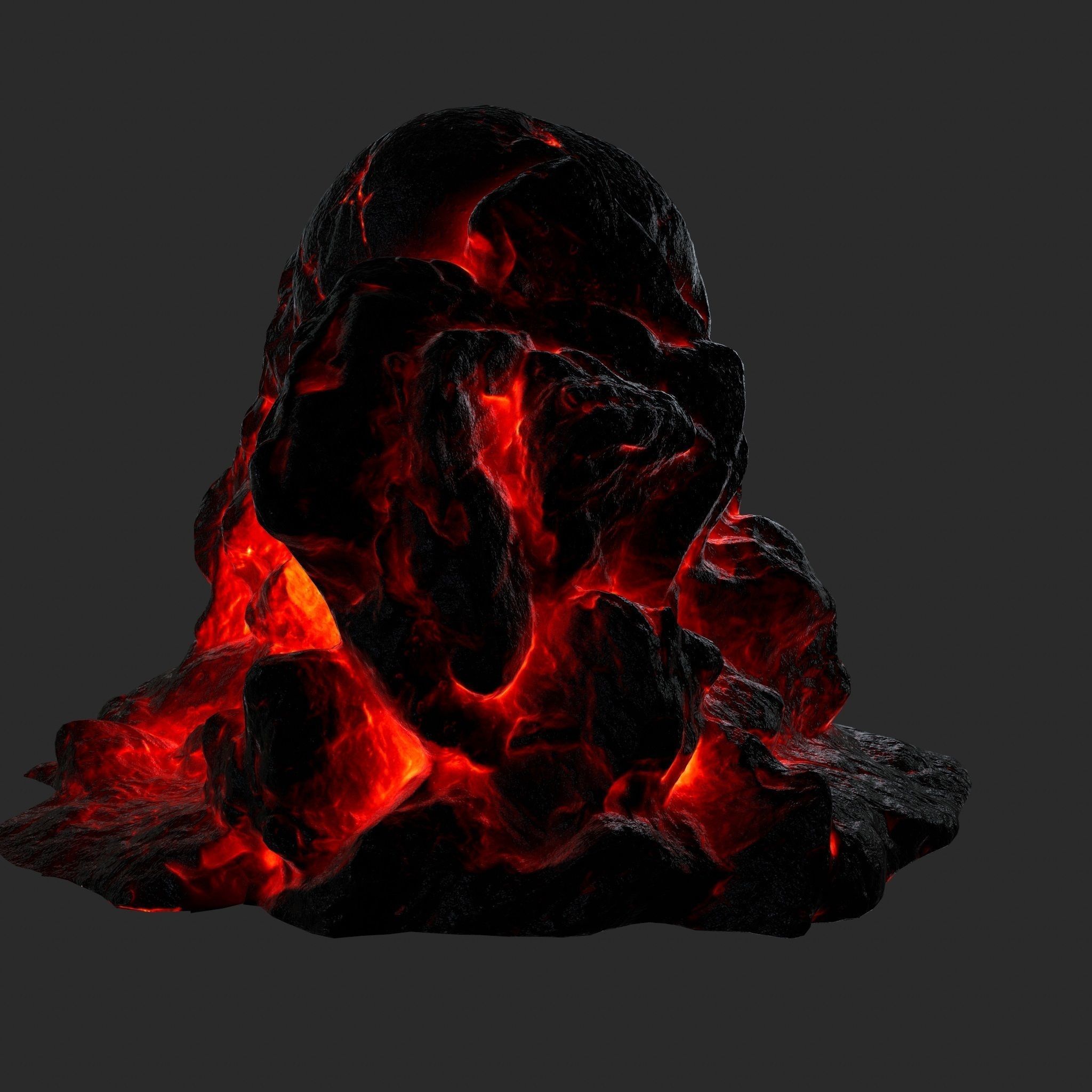 lava skull cave  Low-poly 3D model_3