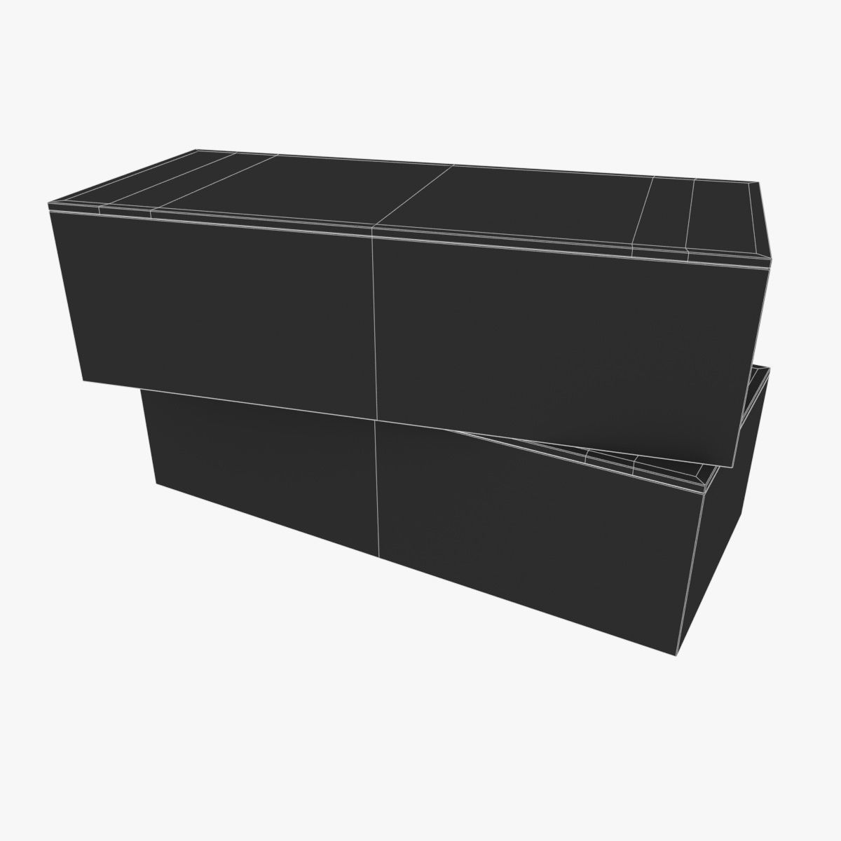 US K and C Rations wooden crate WWII Low-poly 3D model_13