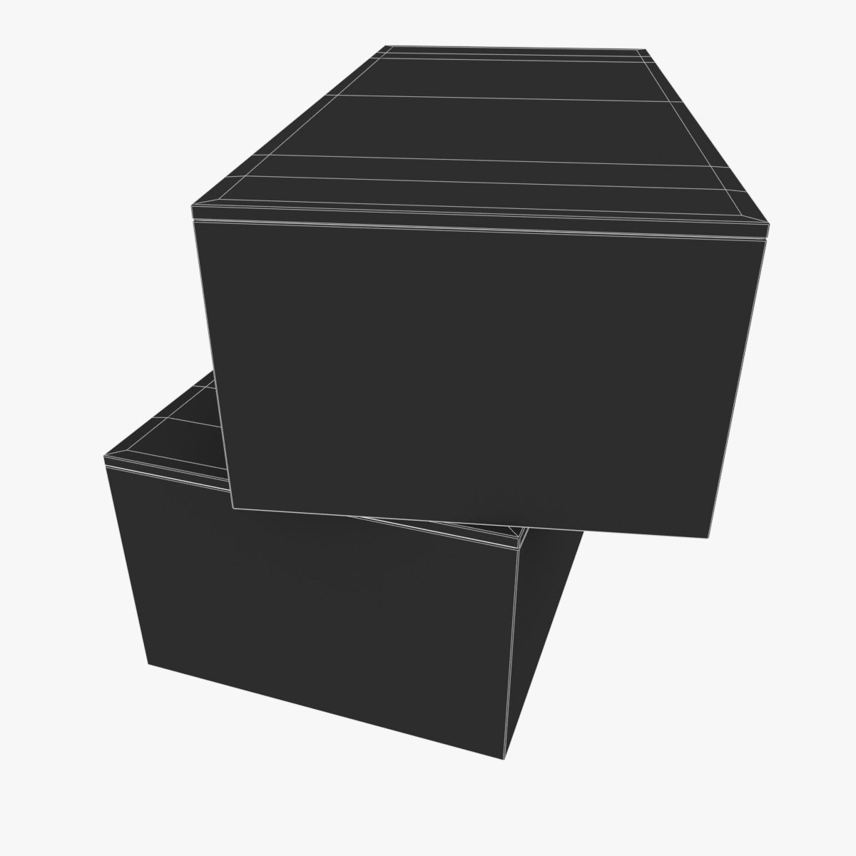 US K and C Rations wooden crate WWII Low-poly 3D model_11