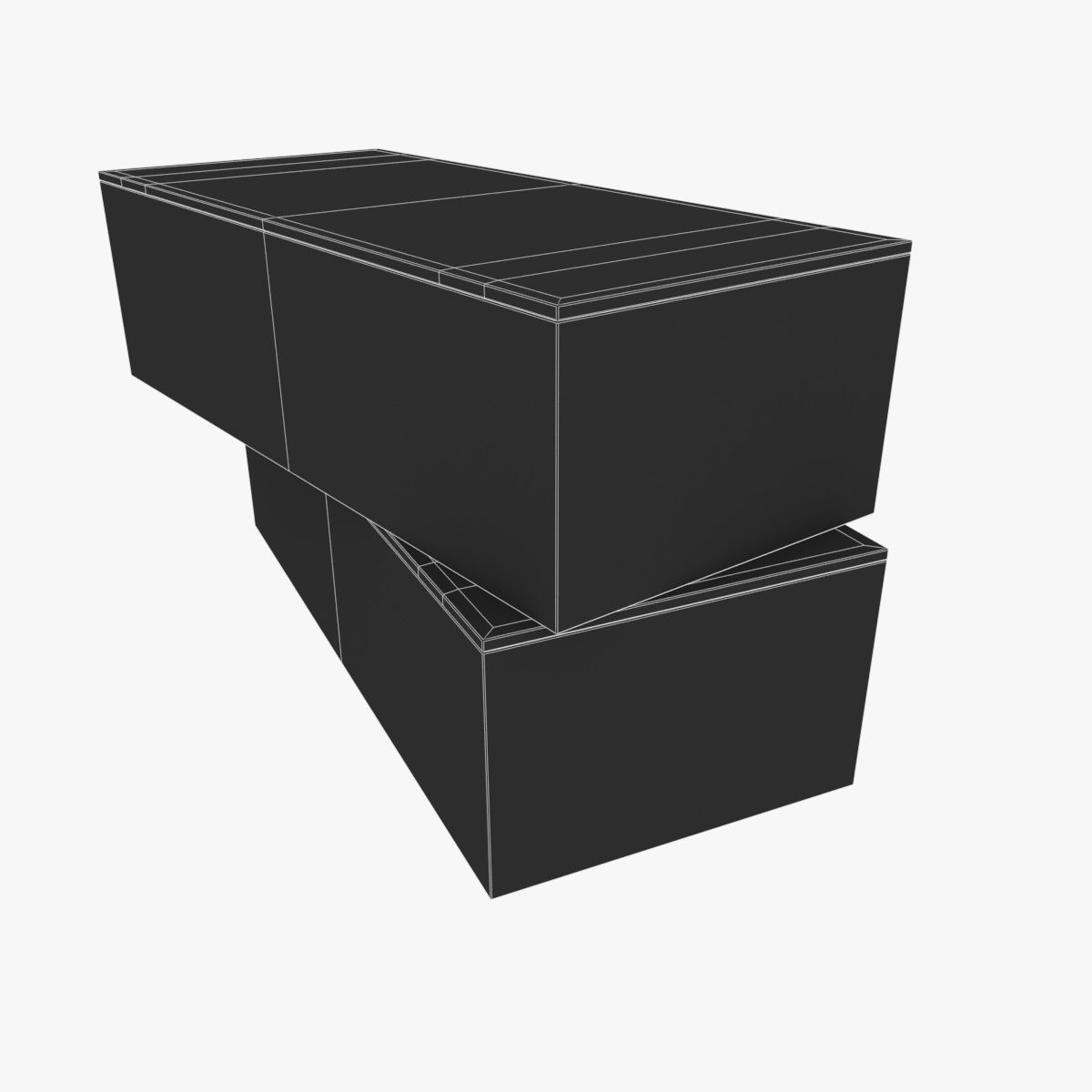 US K and C Rations wooden crate WWII Low-poly 3D model_14