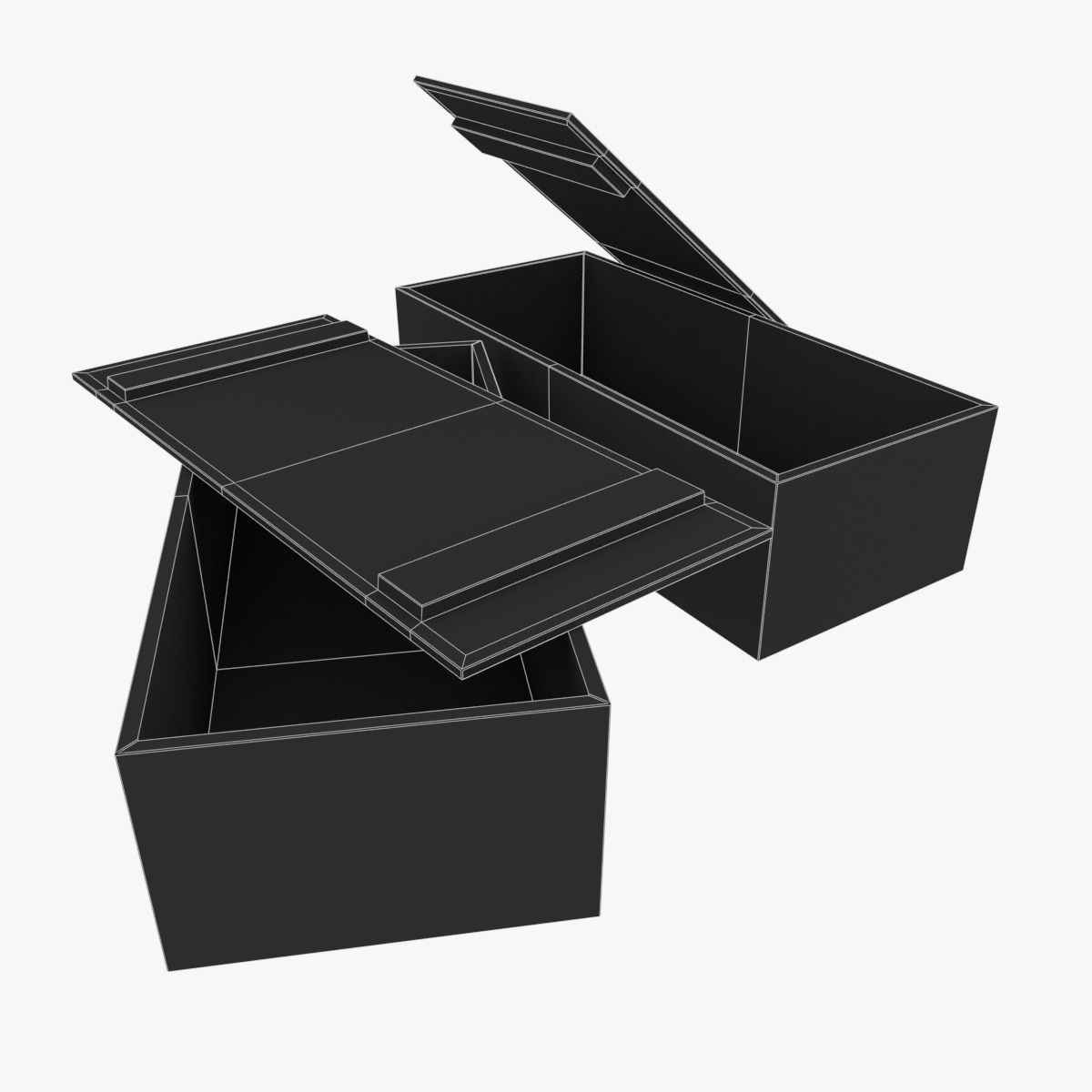 US K and C Rations wooden crate WWII Low-poly 3D model_18