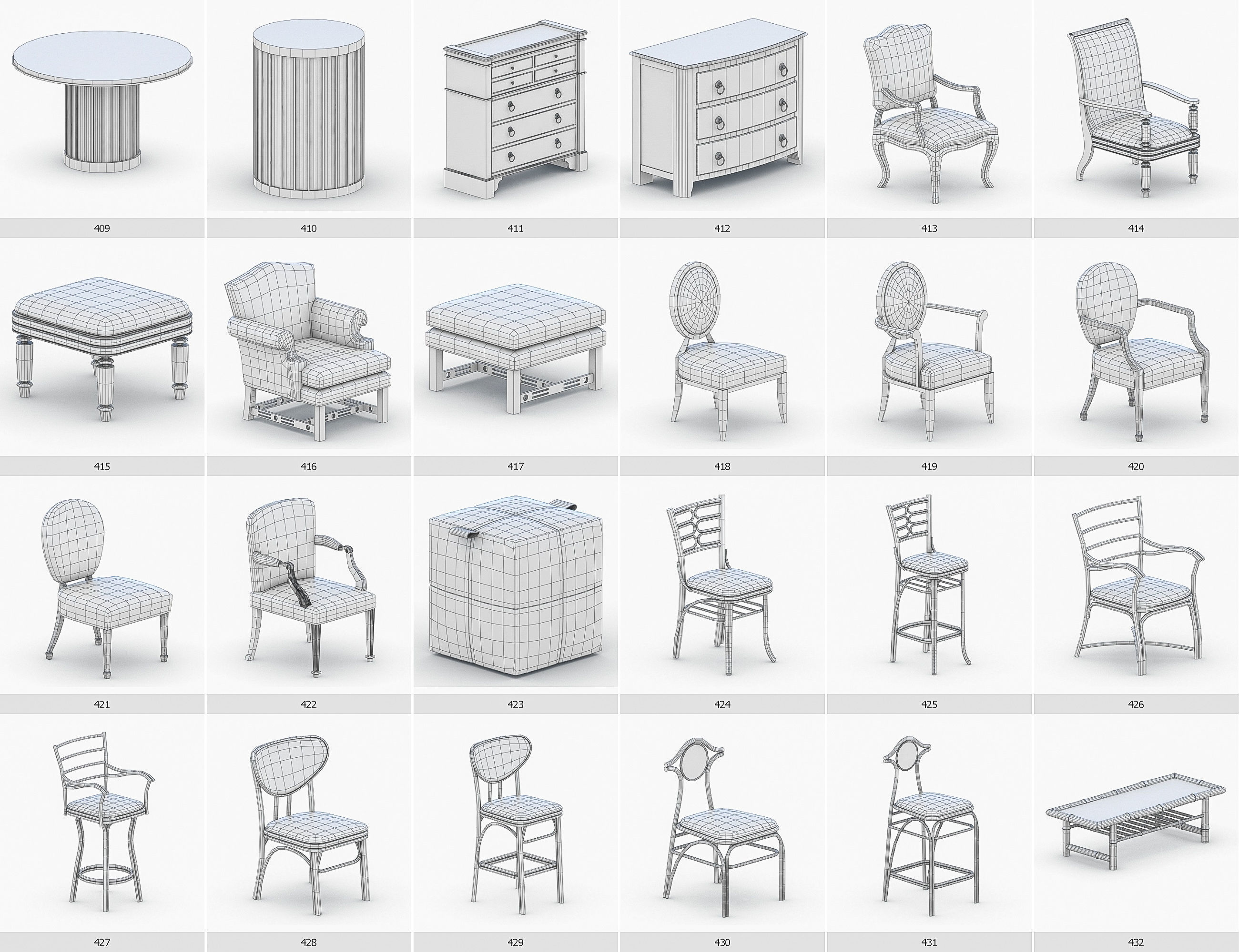 Interior Furniture Collection - 1668 MEGAPACK Low-poly 3D model_37