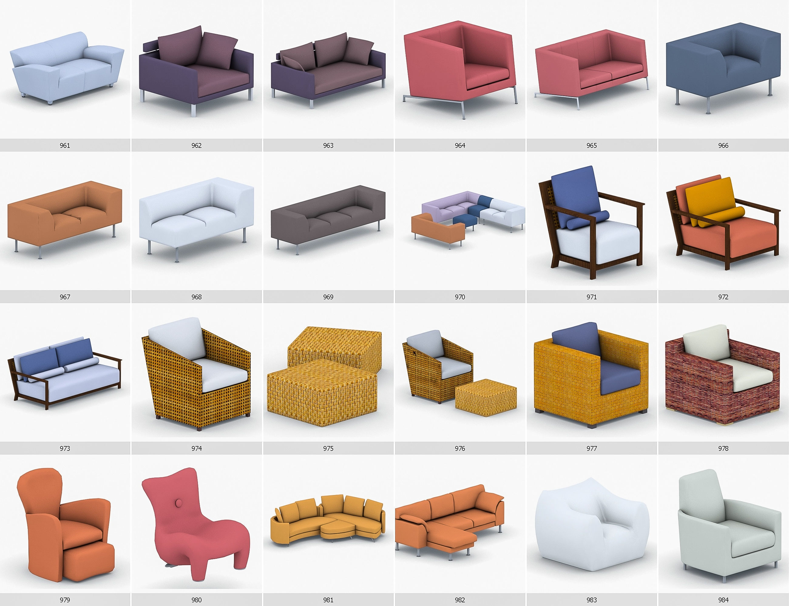 Interior Furniture Collection - 1668 MEGAPACK Low-poly 3D model_82