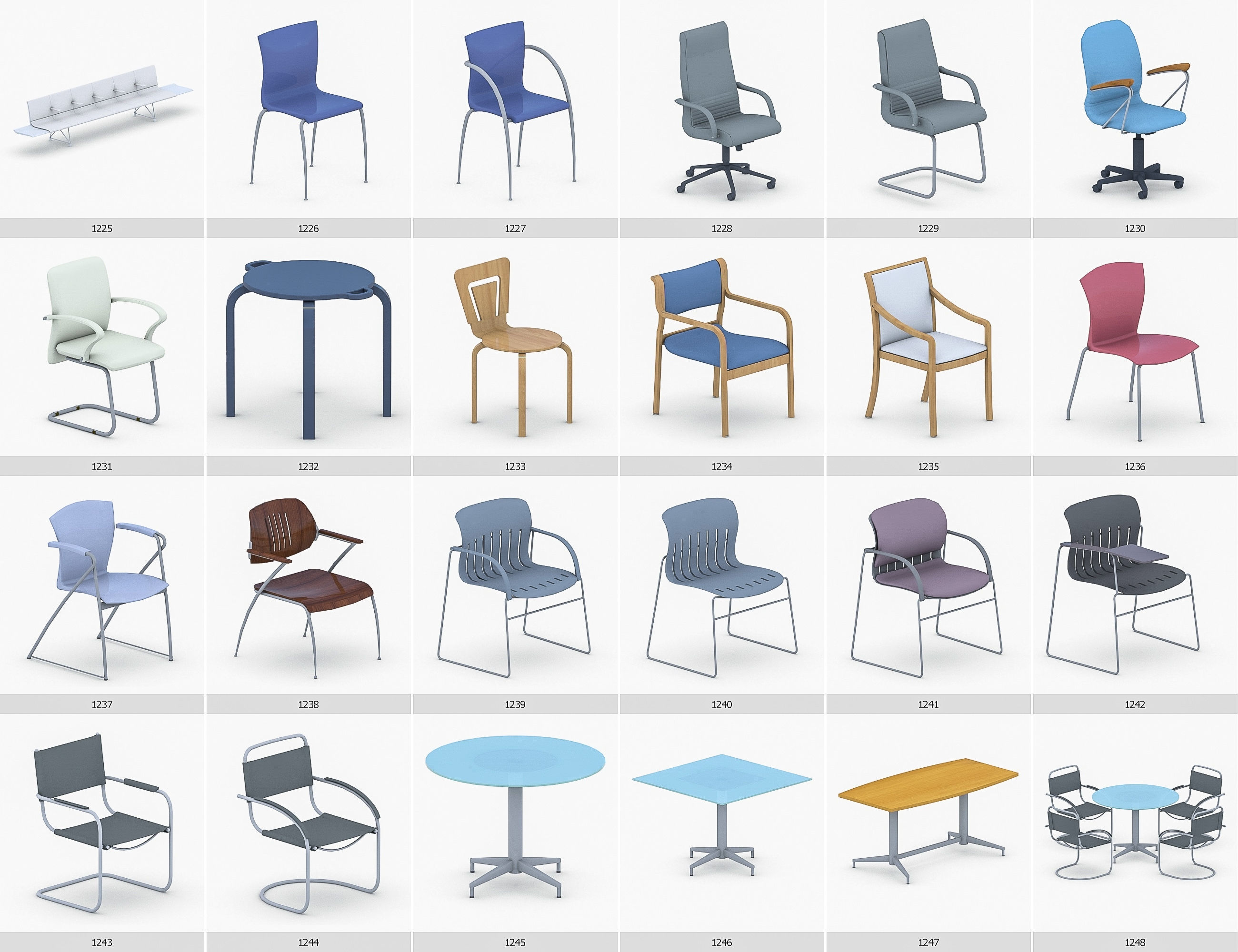 Interior Furniture Collection - 1668 MEGAPACK Low-poly 3D model_104