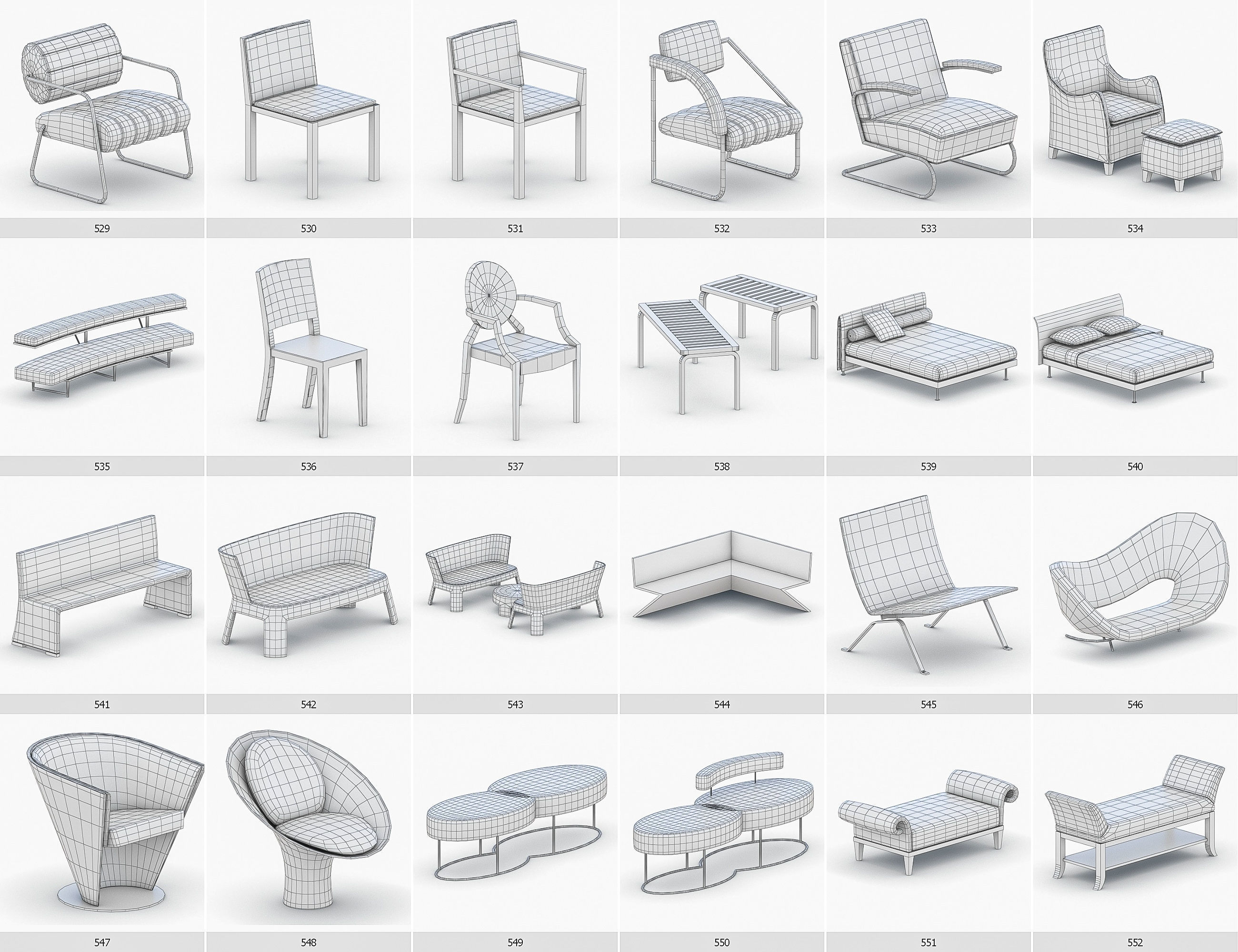 Interior Furniture Collection - 1668 MEGAPACK Low-poly 3D model_47