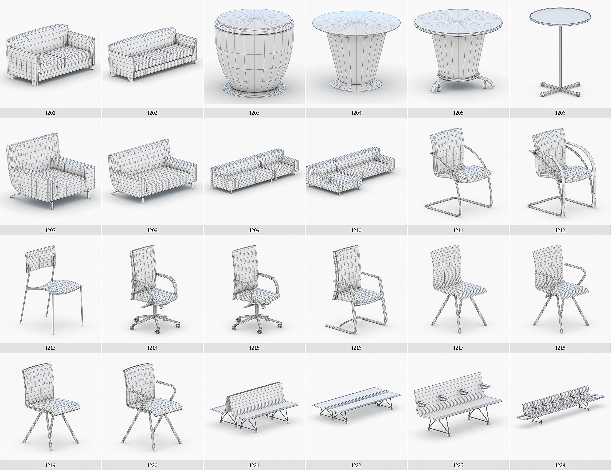 Interior Furniture Collection - 1668 MEGAPACK Low-poly 3D model_103