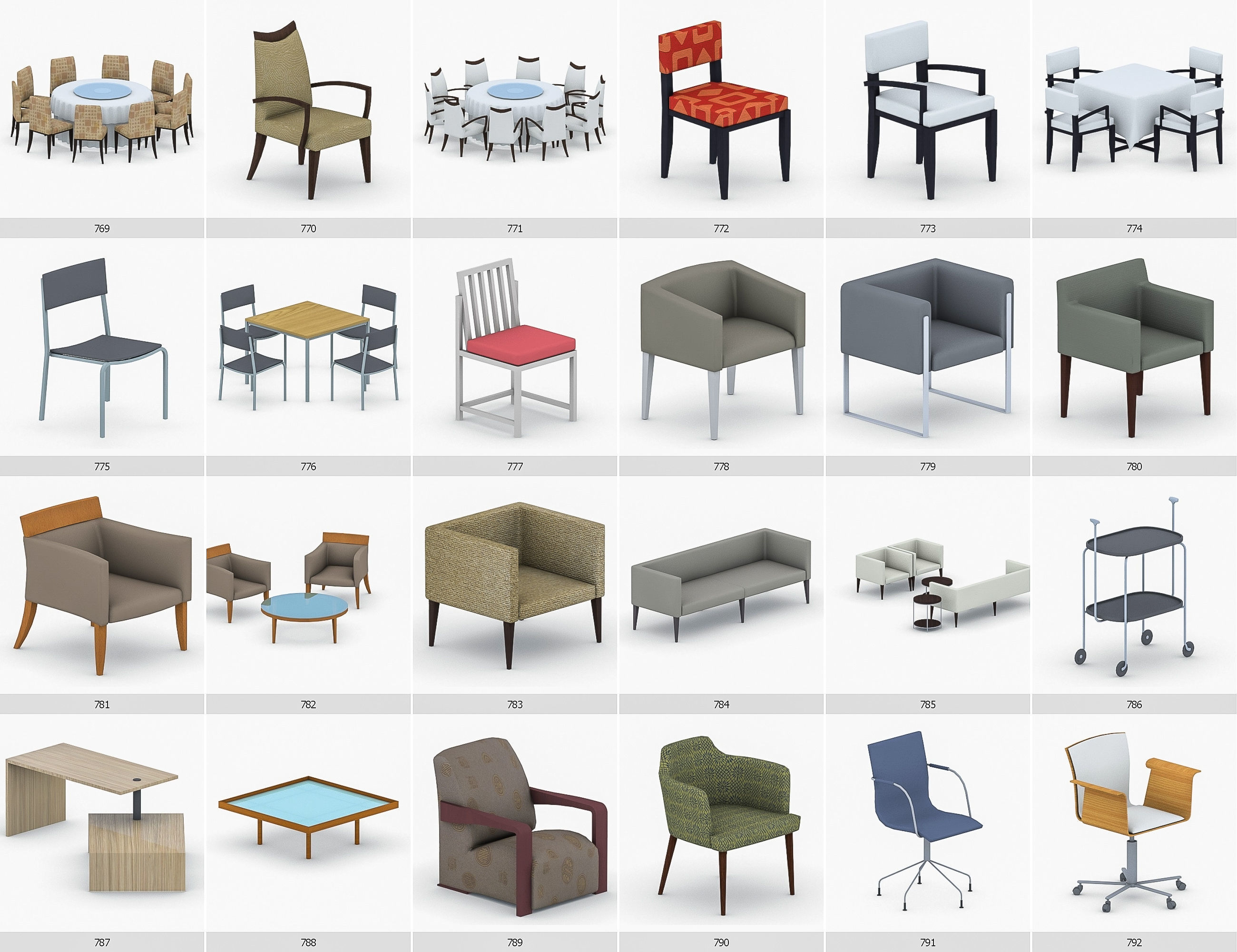 Interior Furniture Collection - 1668 MEGAPACK Low-poly 3D model_66