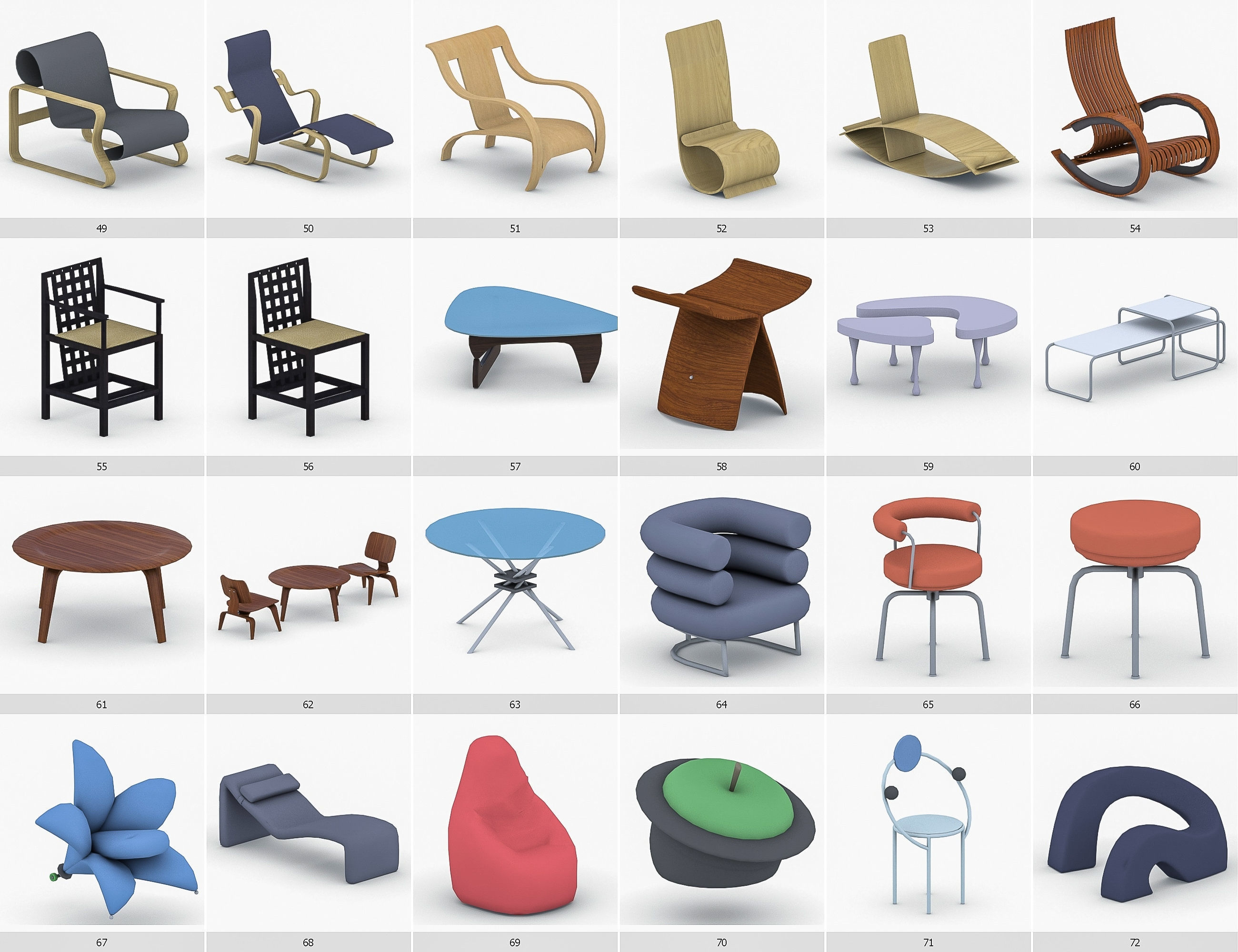 Interior Furniture Collection - 1668 MEGAPACK Low-poly 3D model_6