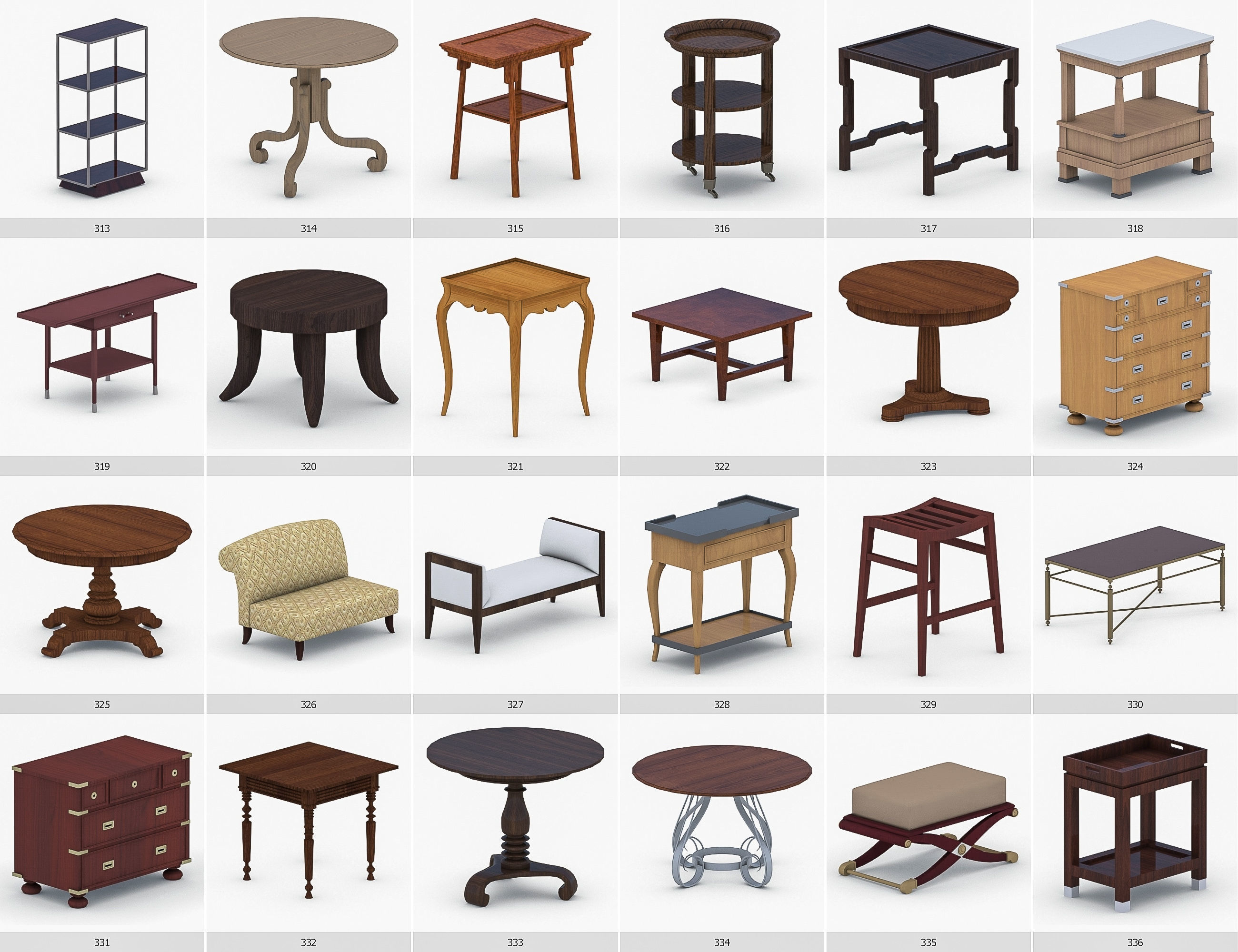 Interior Furniture Collection - 1668 MEGAPACK Low-poly 3D model_28