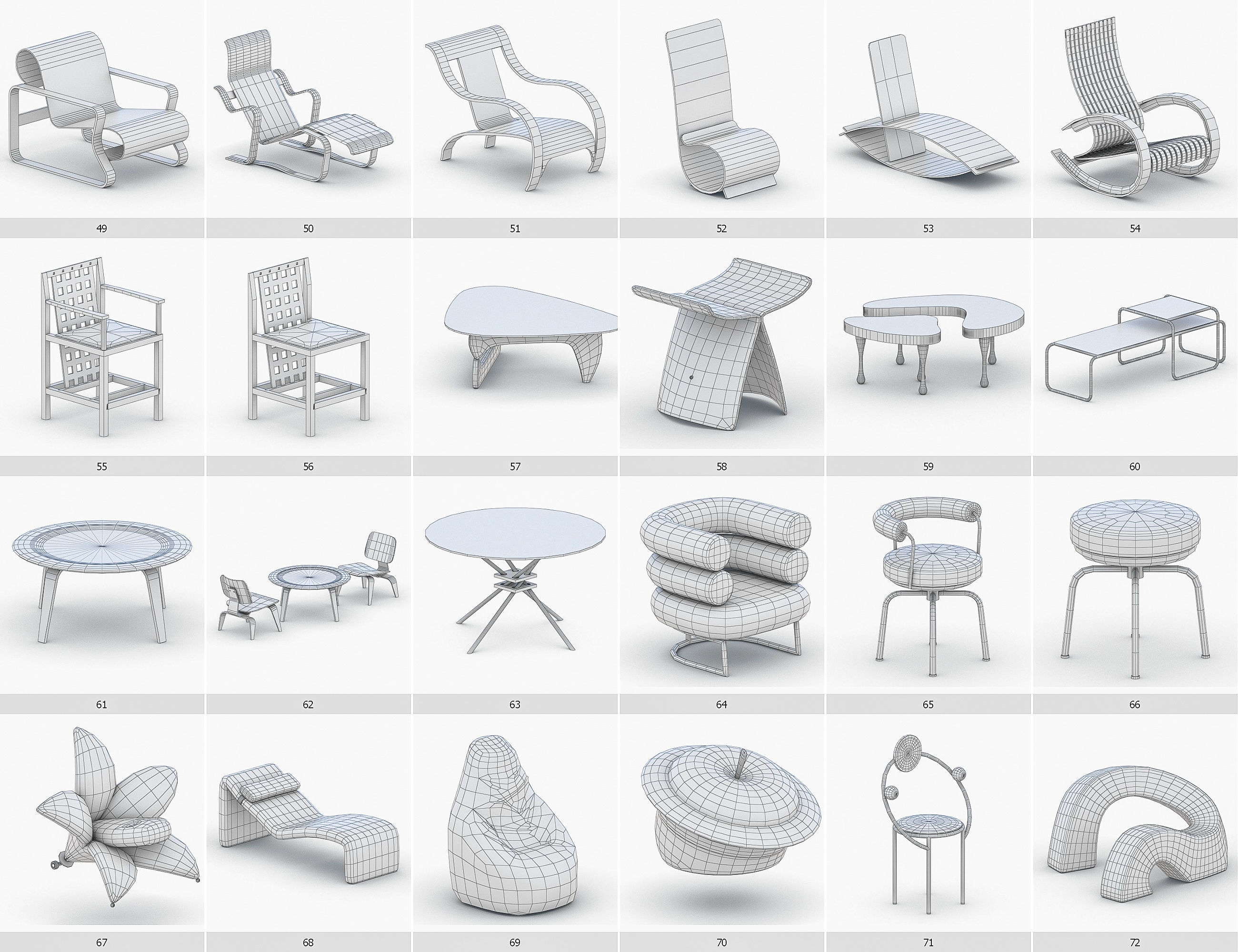 Interior Furniture Collection - 1668 MEGAPACK Low-poly 3D model_7