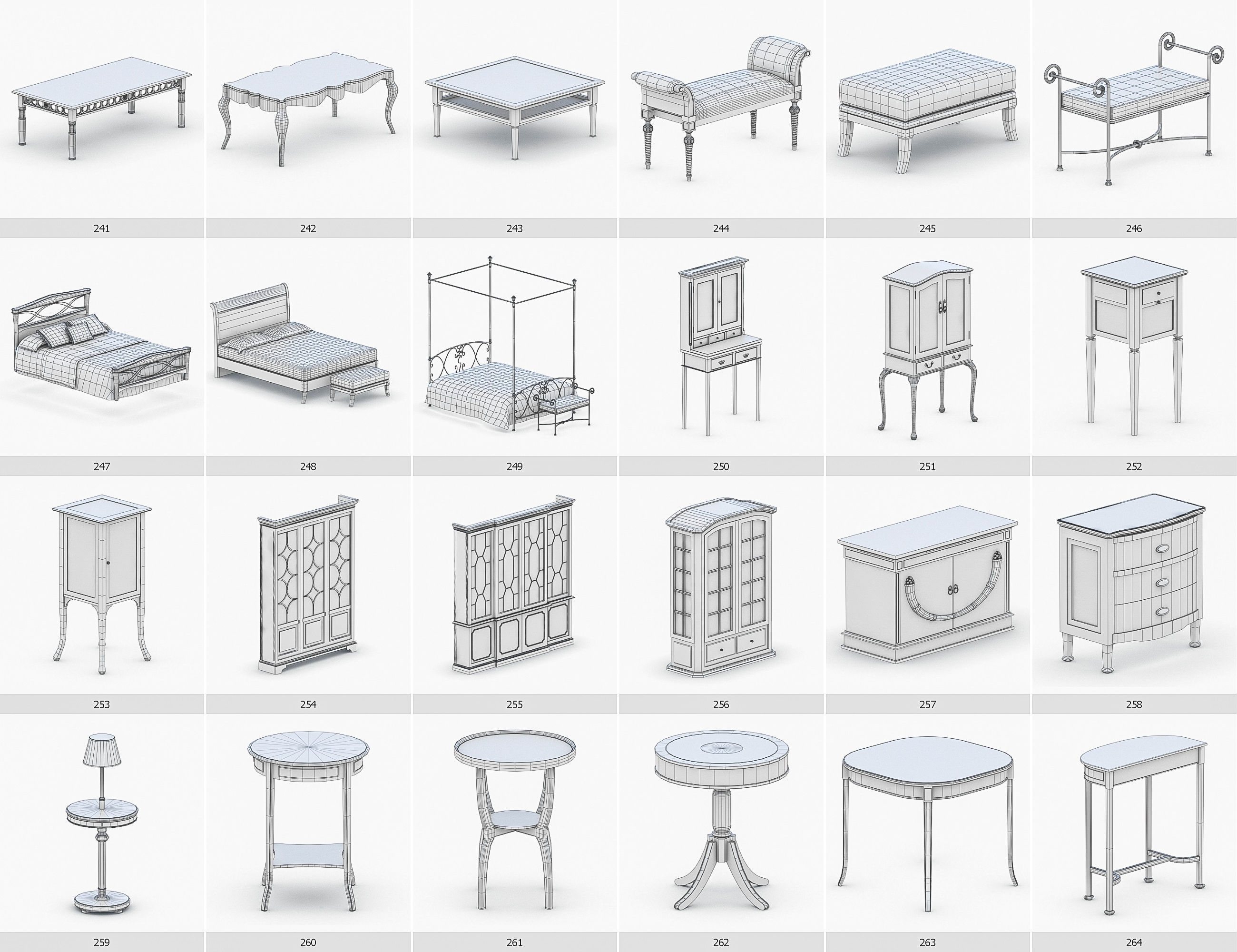 Interior Furniture Collection - 1668 MEGAPACK Low-poly 3D model_23
