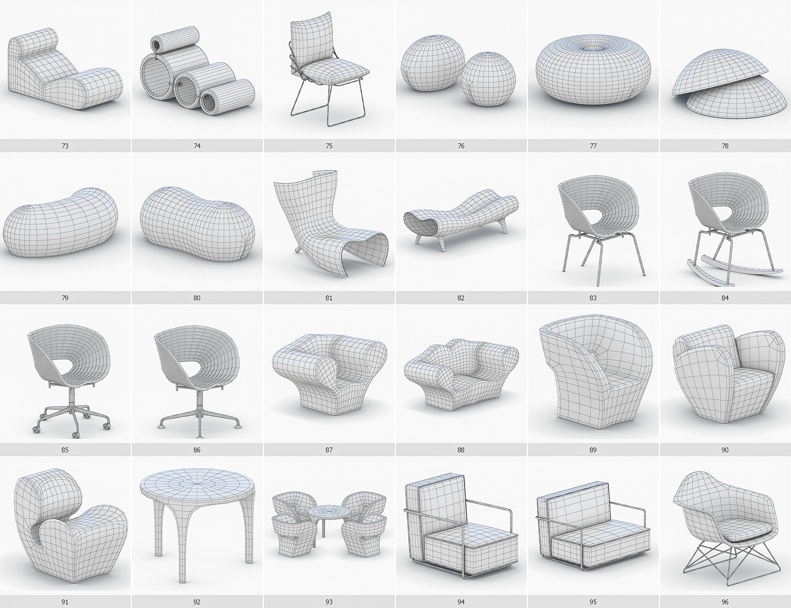 Interior Furniture Collection - 1668 MEGAPACK Low-poly 3D model_9