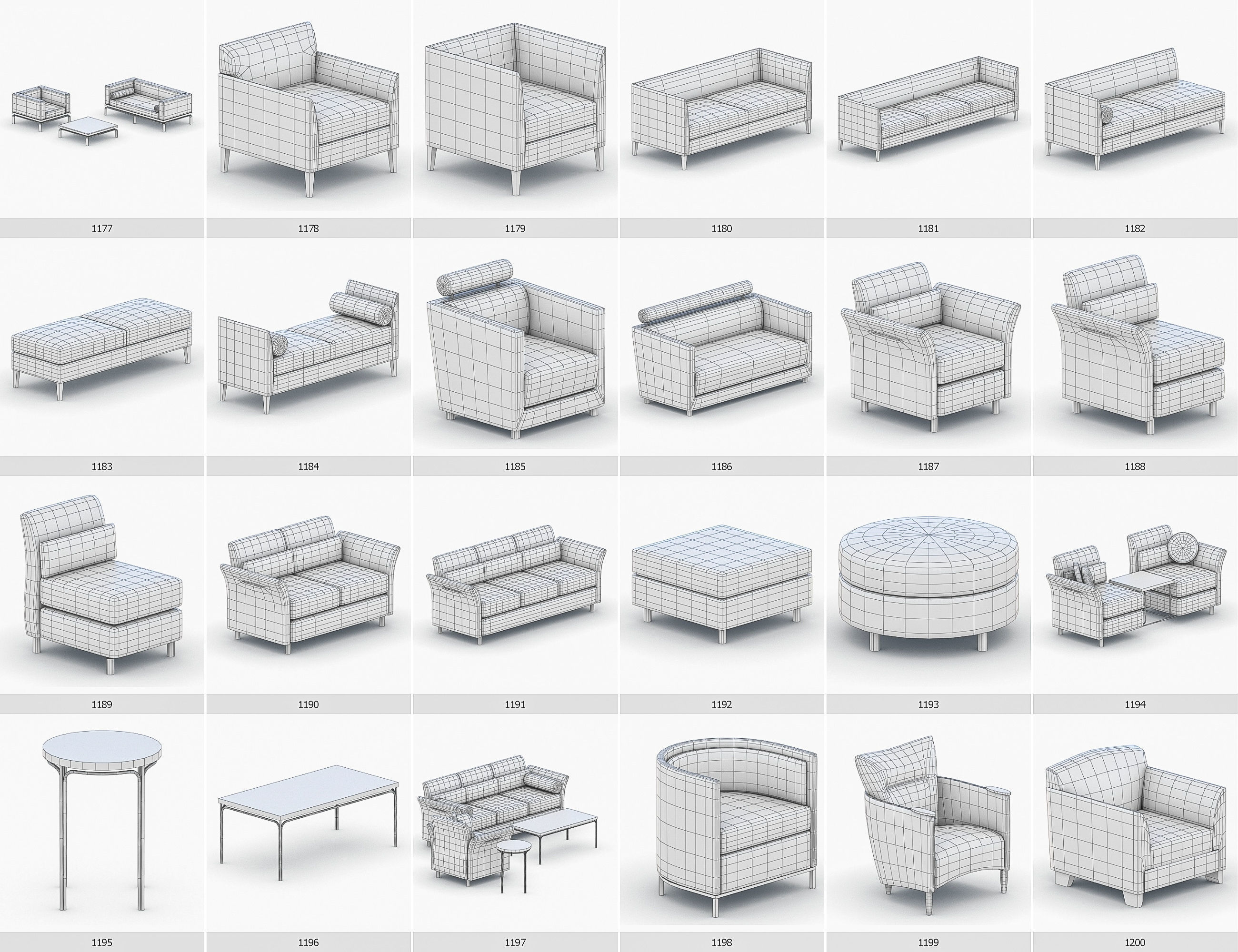 Interior Furniture Collection - 1668 MEGAPACK Low-poly 3D model_101