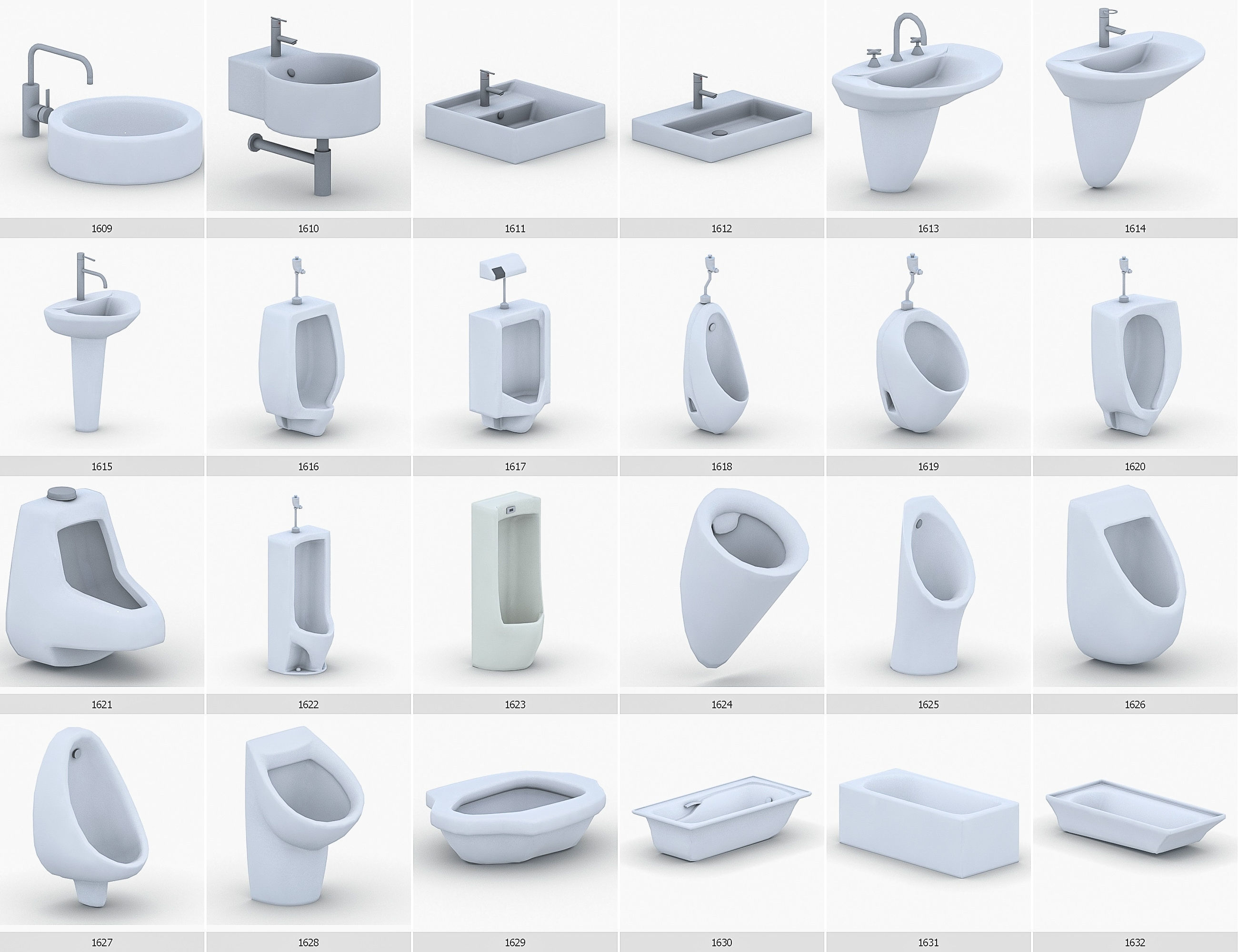 Interior Furniture Collection - 1668 MEGAPACK Low-poly 3D model_136