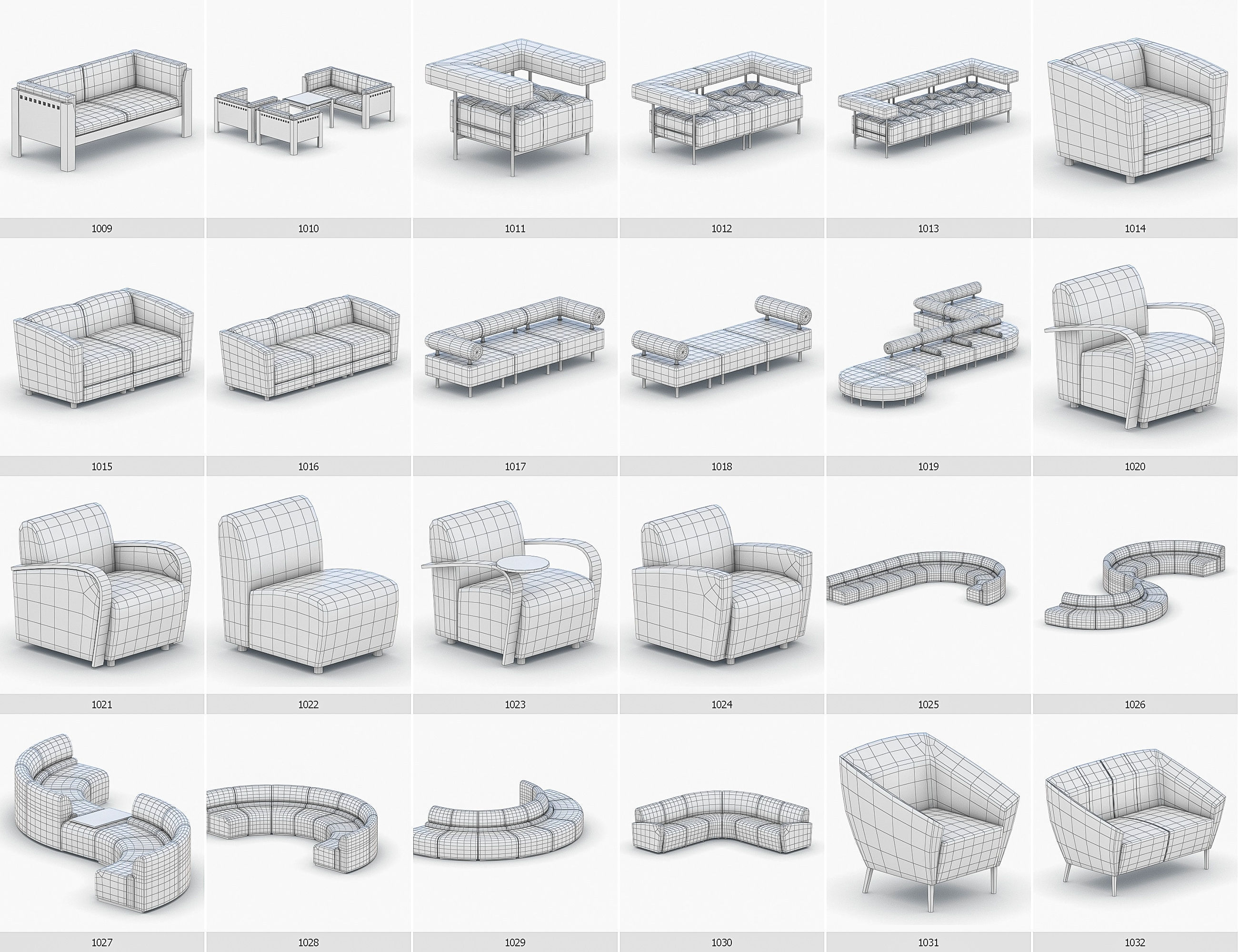 Interior Furniture Collection - 1668 MEGAPACK Low-poly 3D model_87