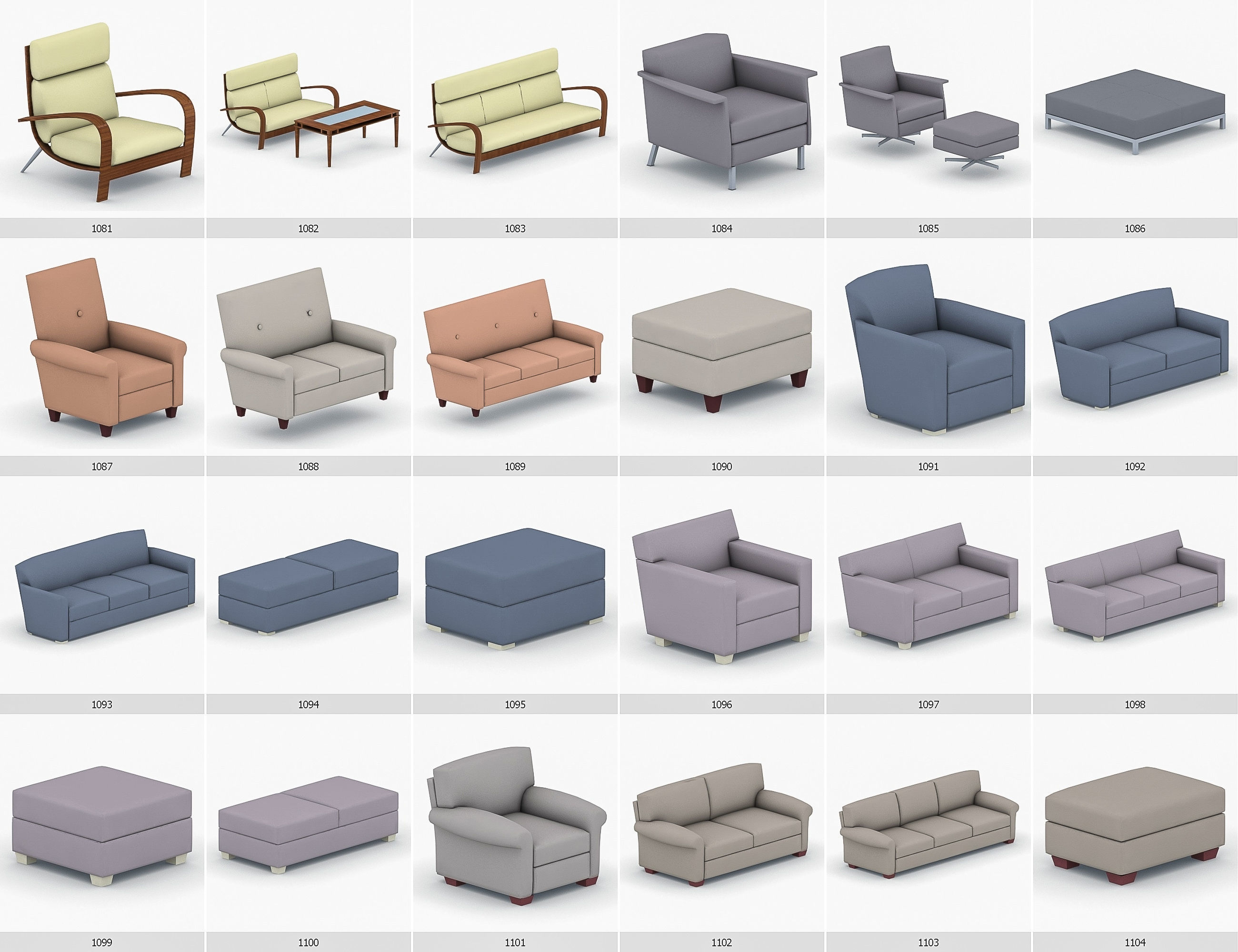 Interior Furniture Collection - 1668 MEGAPACK Low-poly 3D model_92