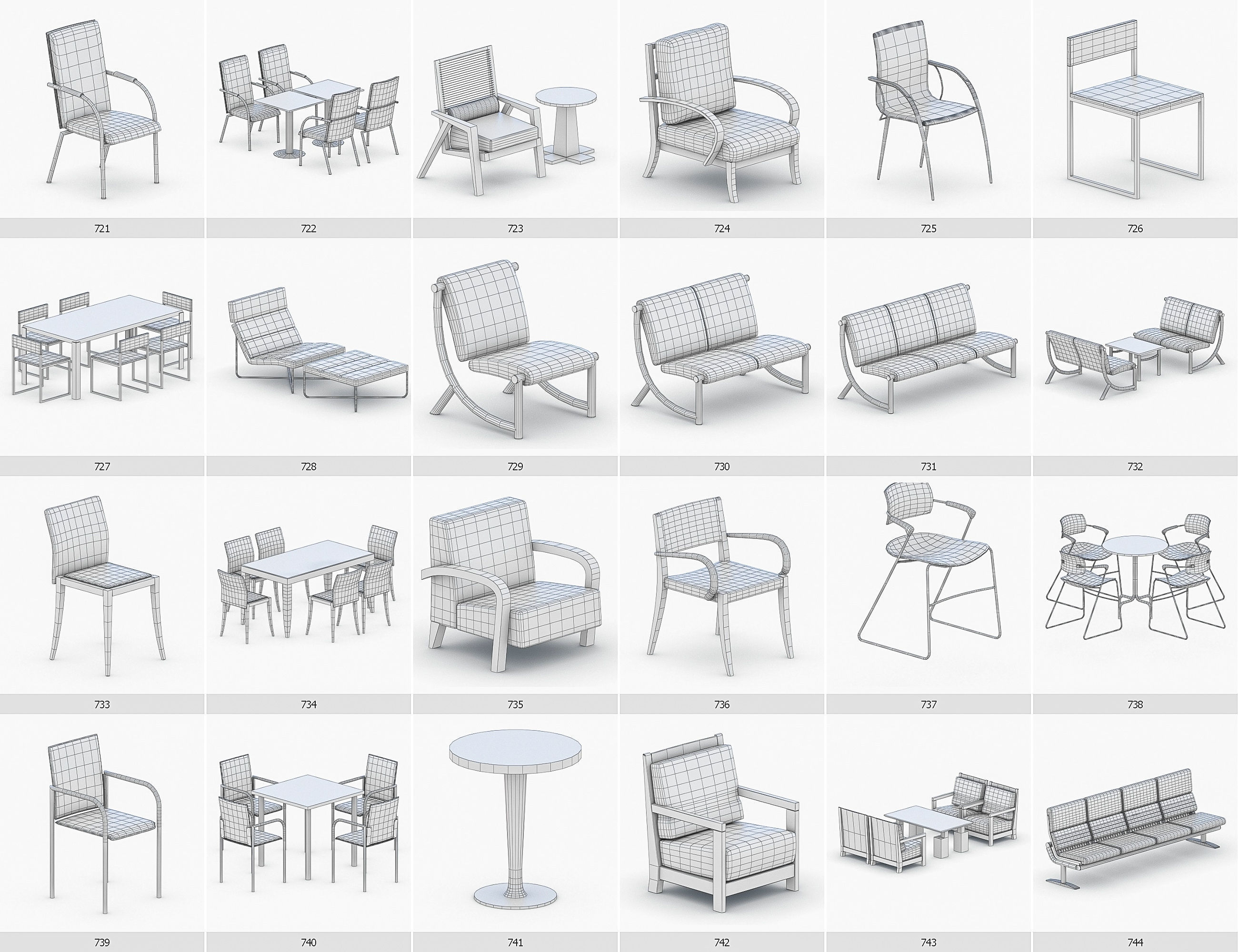 Interior Furniture Collection - 1668 MEGAPACK Low-poly 3D model_63