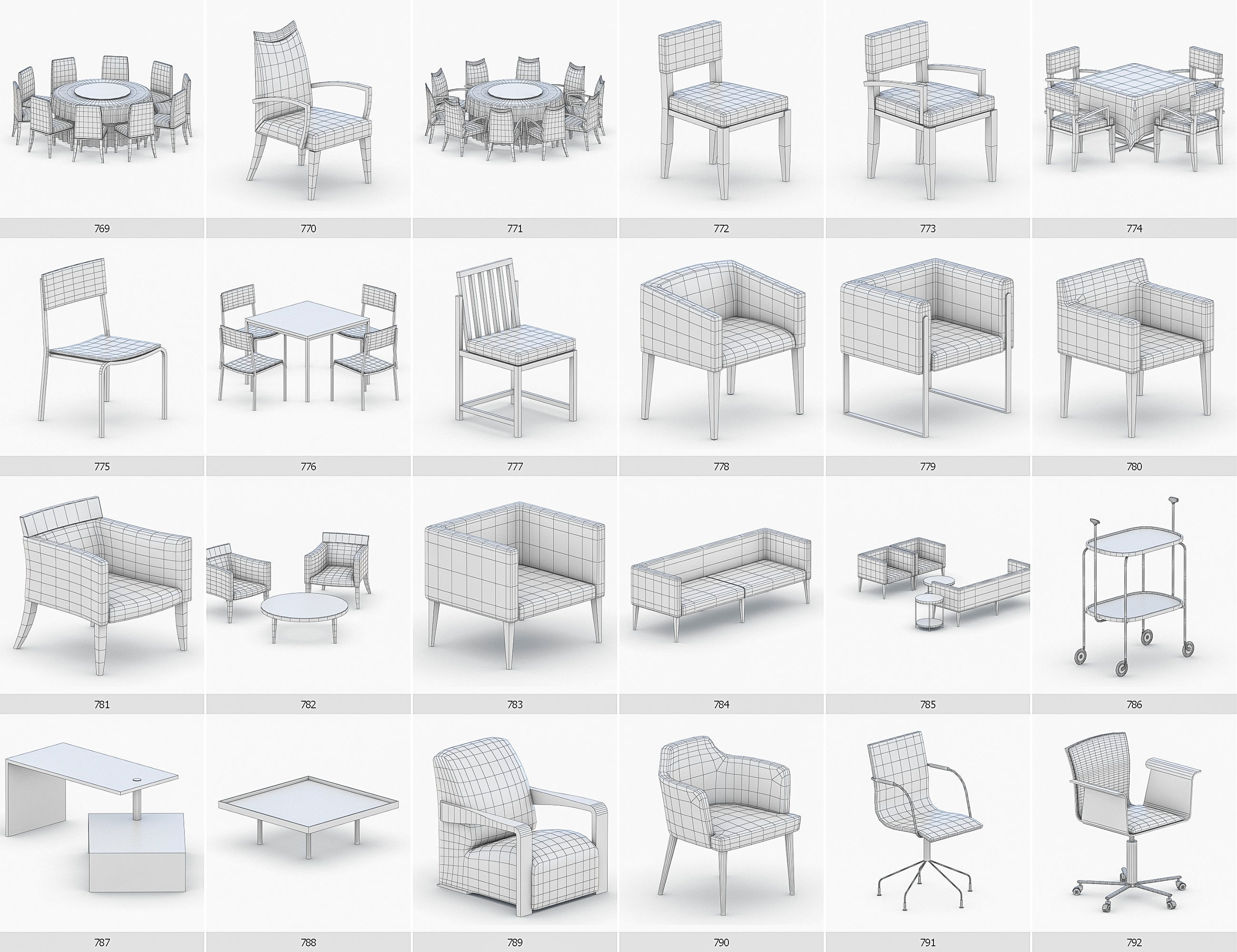 Interior Furniture Collection - 1668 MEGAPACK Low-poly 3D model_67
