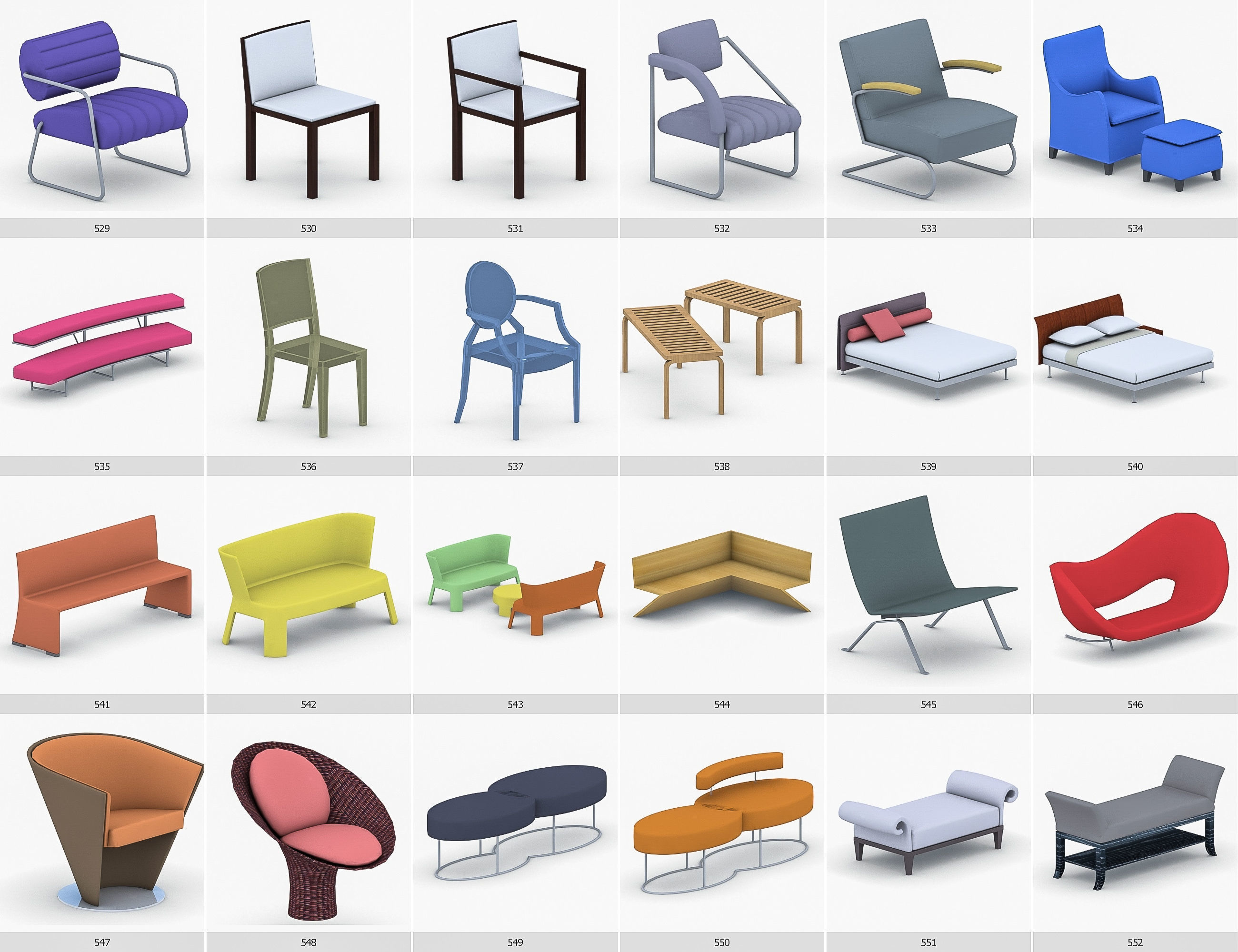 Interior Furniture Collection - 1668 MEGAPACK Low-poly 3D model_46
