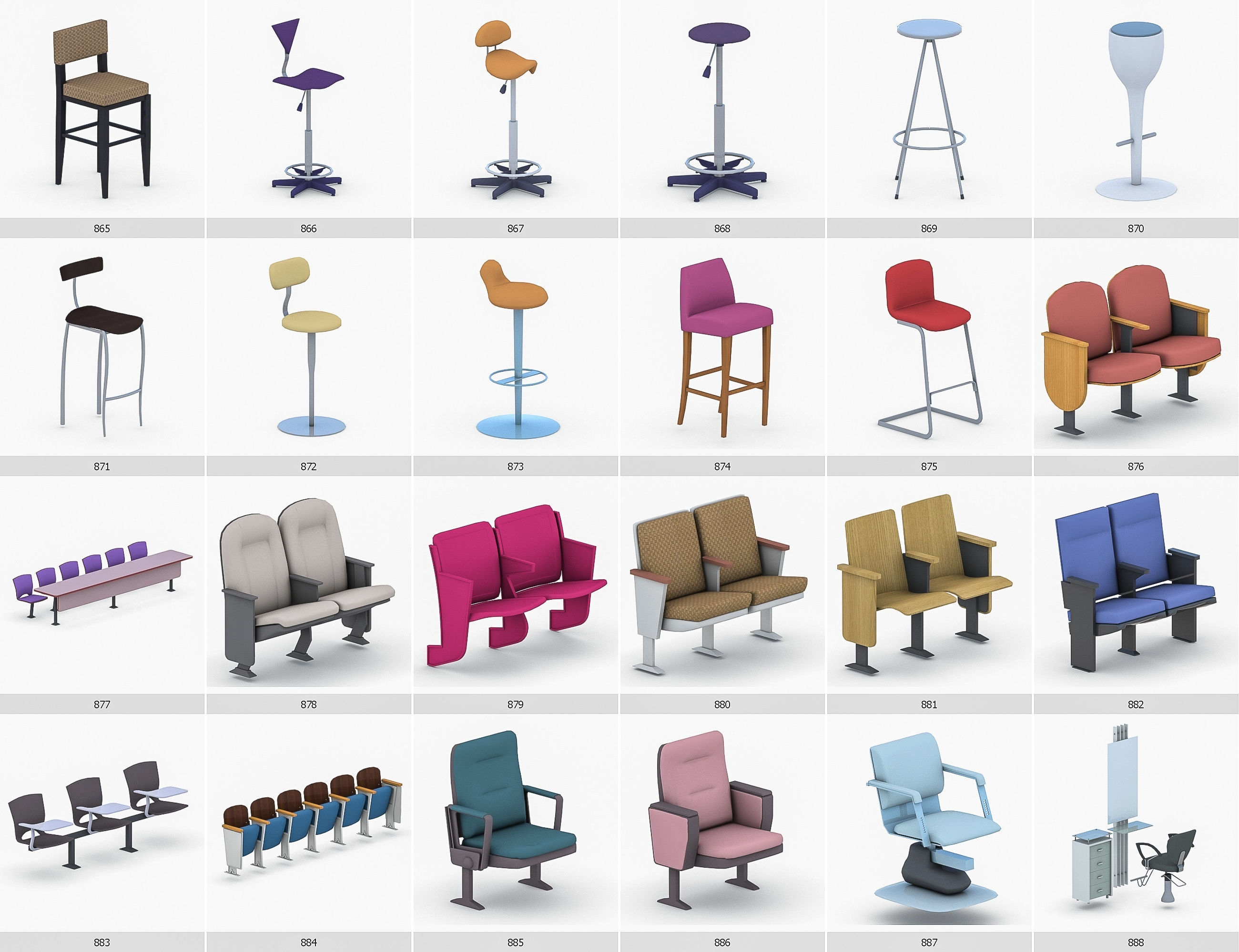 Interior Furniture Collection - 1668 MEGAPACK Low-poly 3D model_74