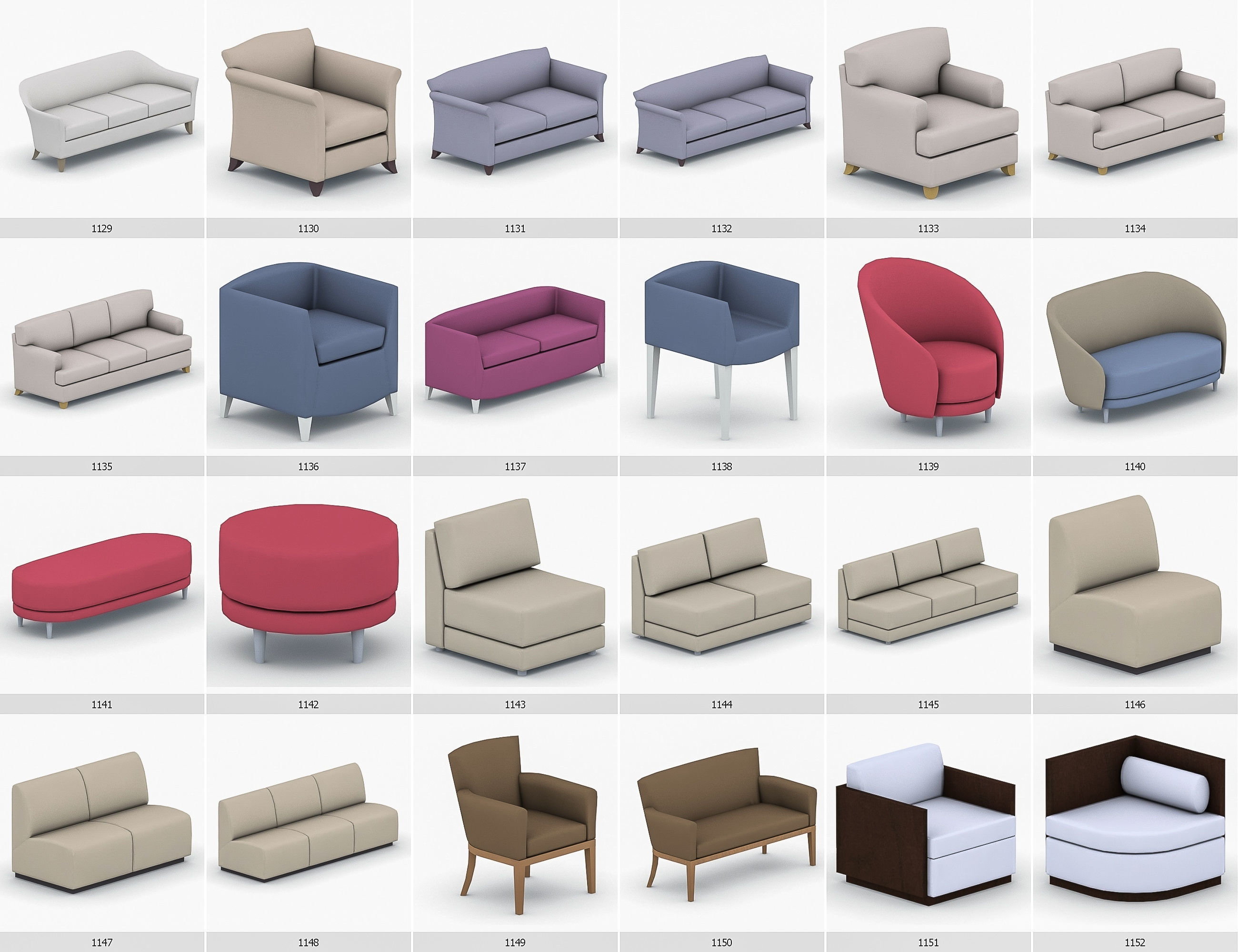 Interior Furniture Collection - 1668 MEGAPACK Low-poly 3D model_96