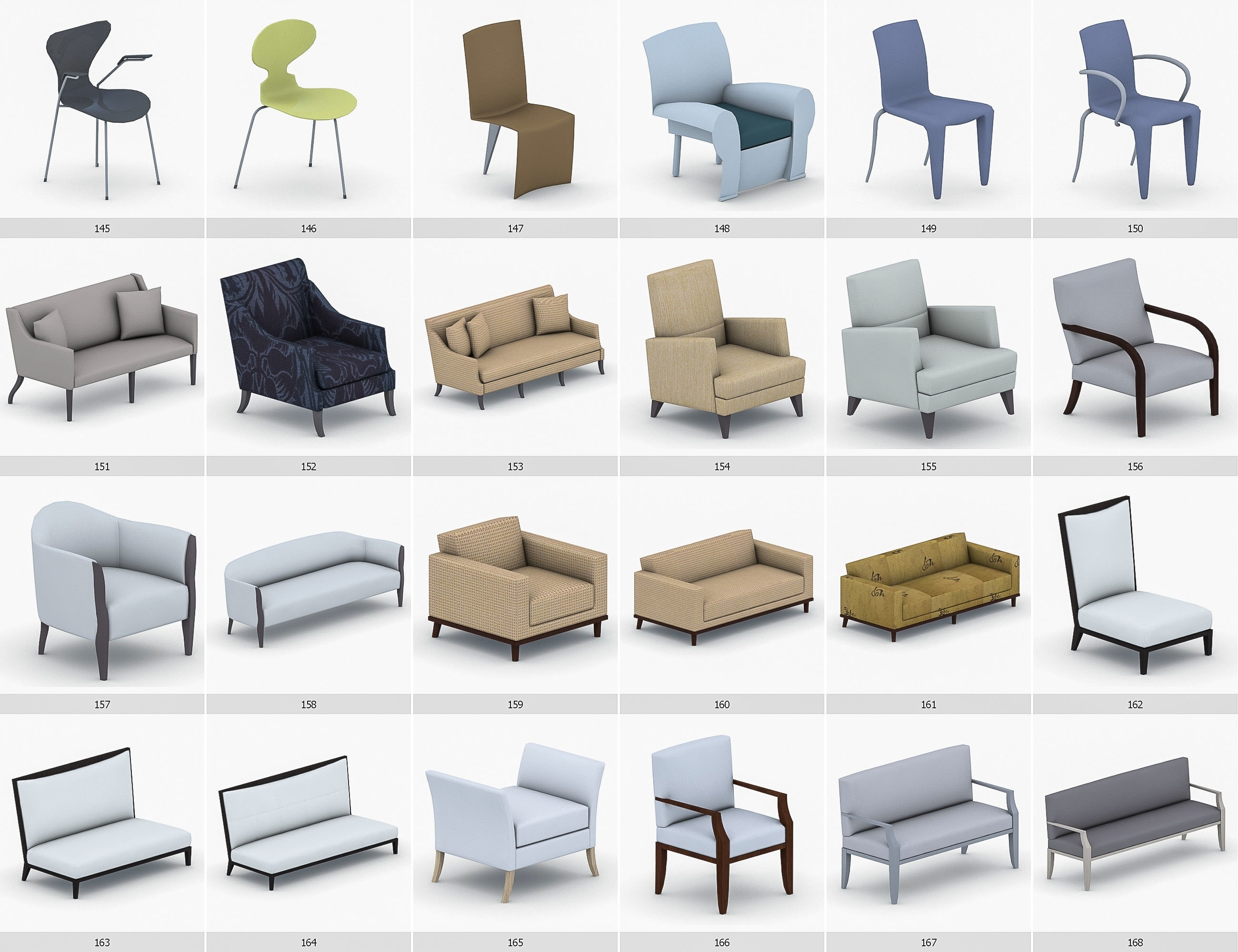 Interior Furniture Collection - 1668 MEGAPACK Low-poly 3D model_14