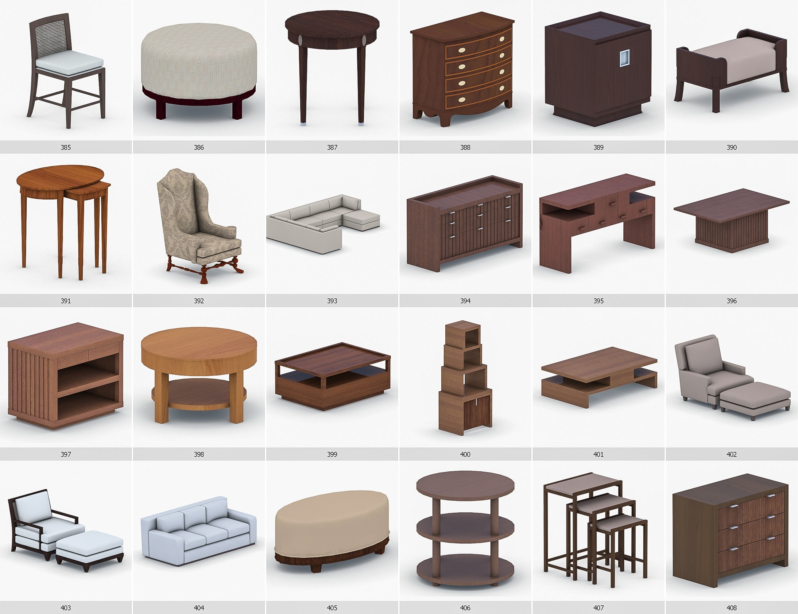 Interior Furniture Collection - 1668 MEGAPACK Low-poly 3D model_34