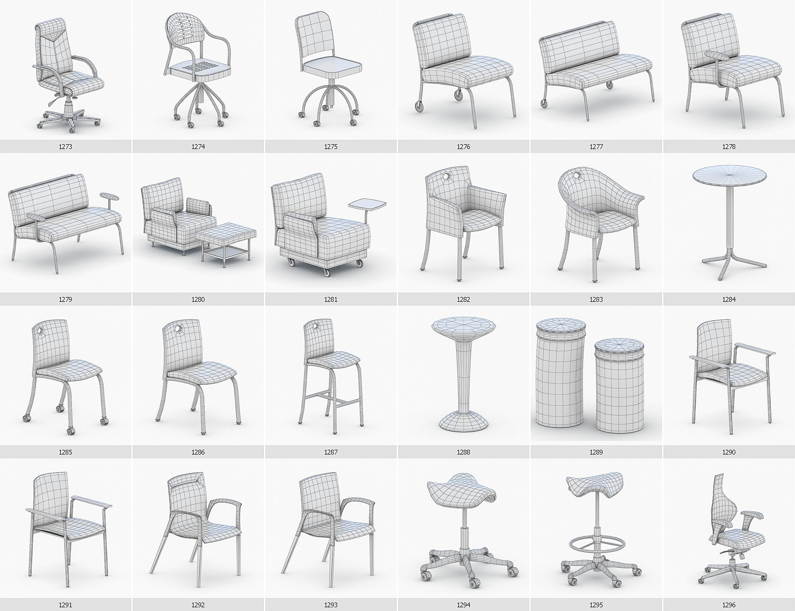 Interior Furniture Collection - 1668 MEGAPACK Low-poly 3D model_109