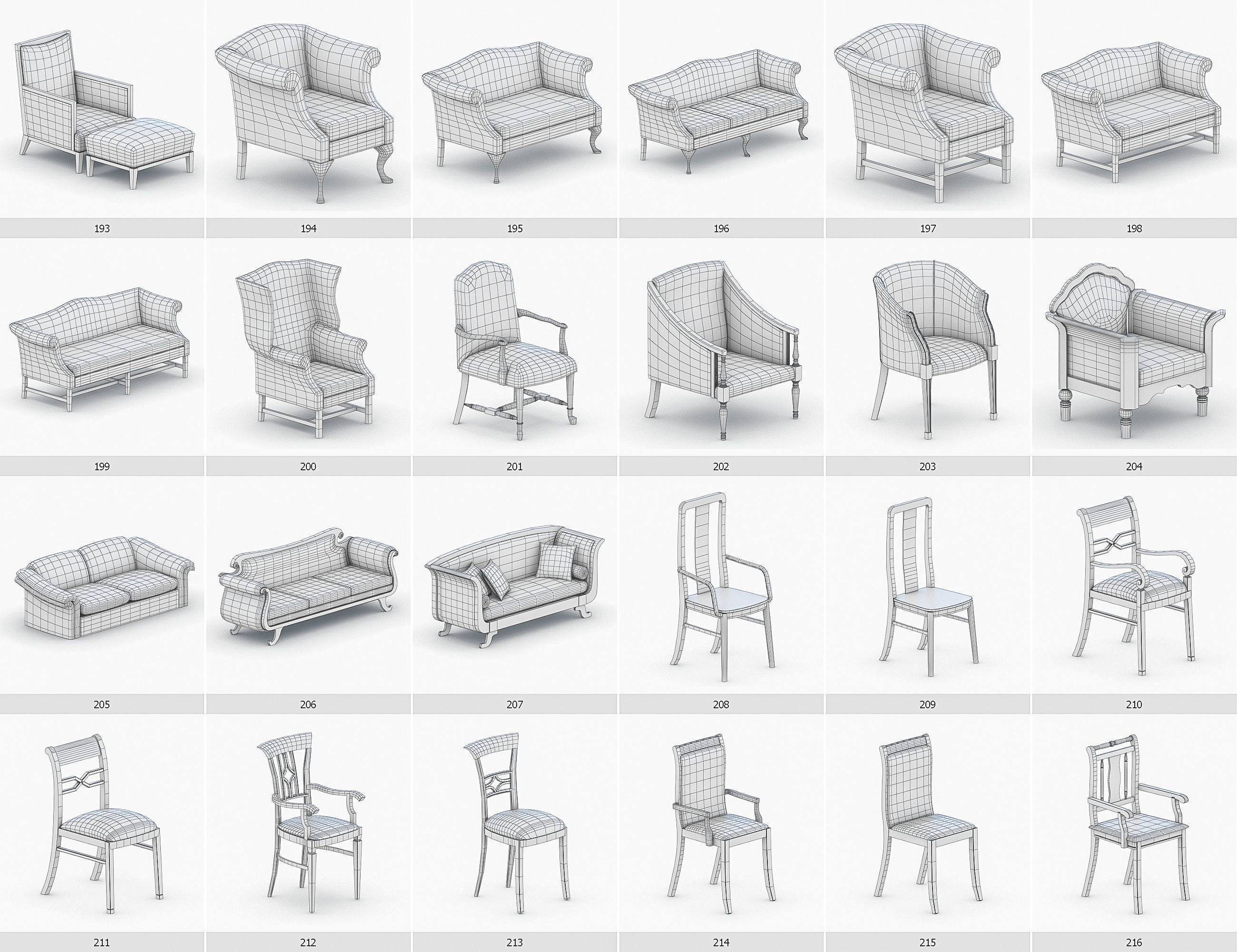 Interior Furniture Collection - 1668 MEGAPACK Low-poly 3D model_19