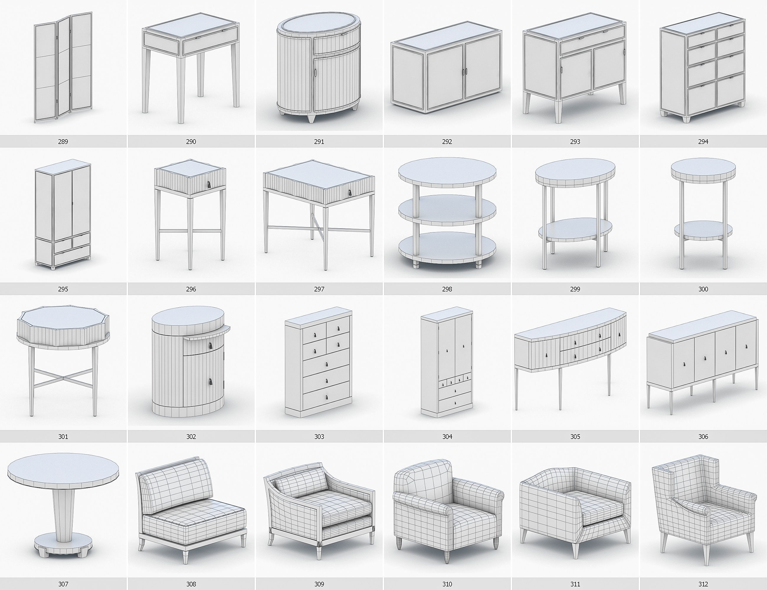 Interior Furniture Collection - 1668 MEGAPACK Low-poly 3D model_27