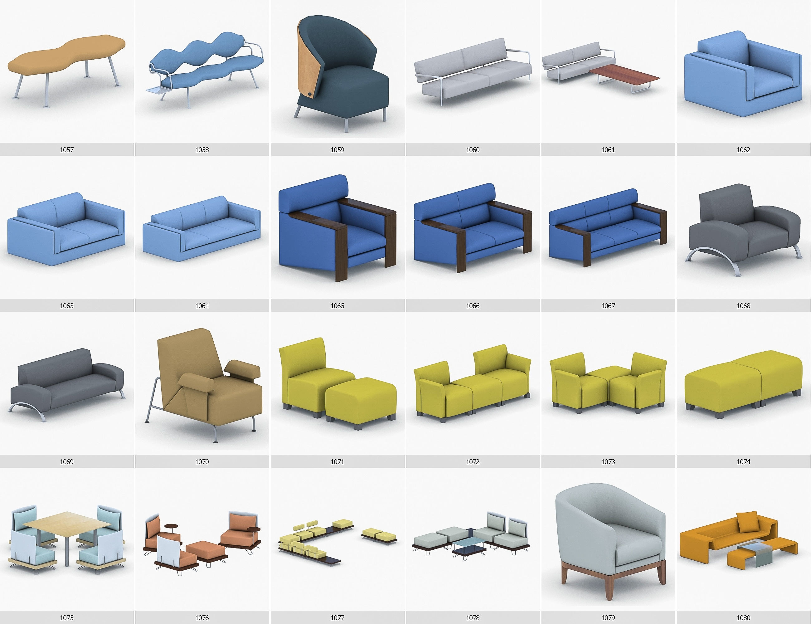 Interior Furniture Collection - 1668 MEGAPACK Low-poly 3D model_90
