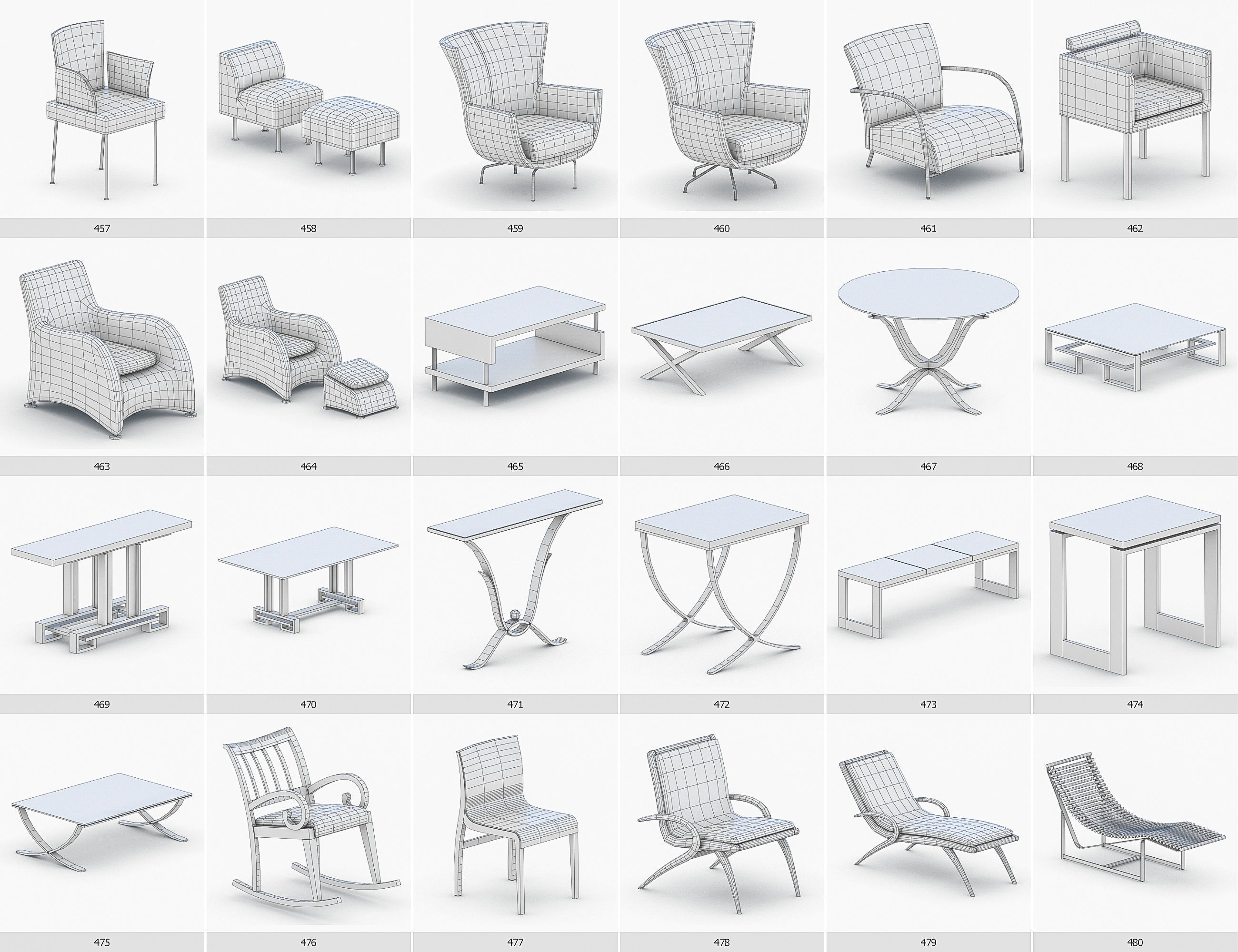 Interior Furniture Collection - 1668 MEGAPACK Low-poly 3D model_41