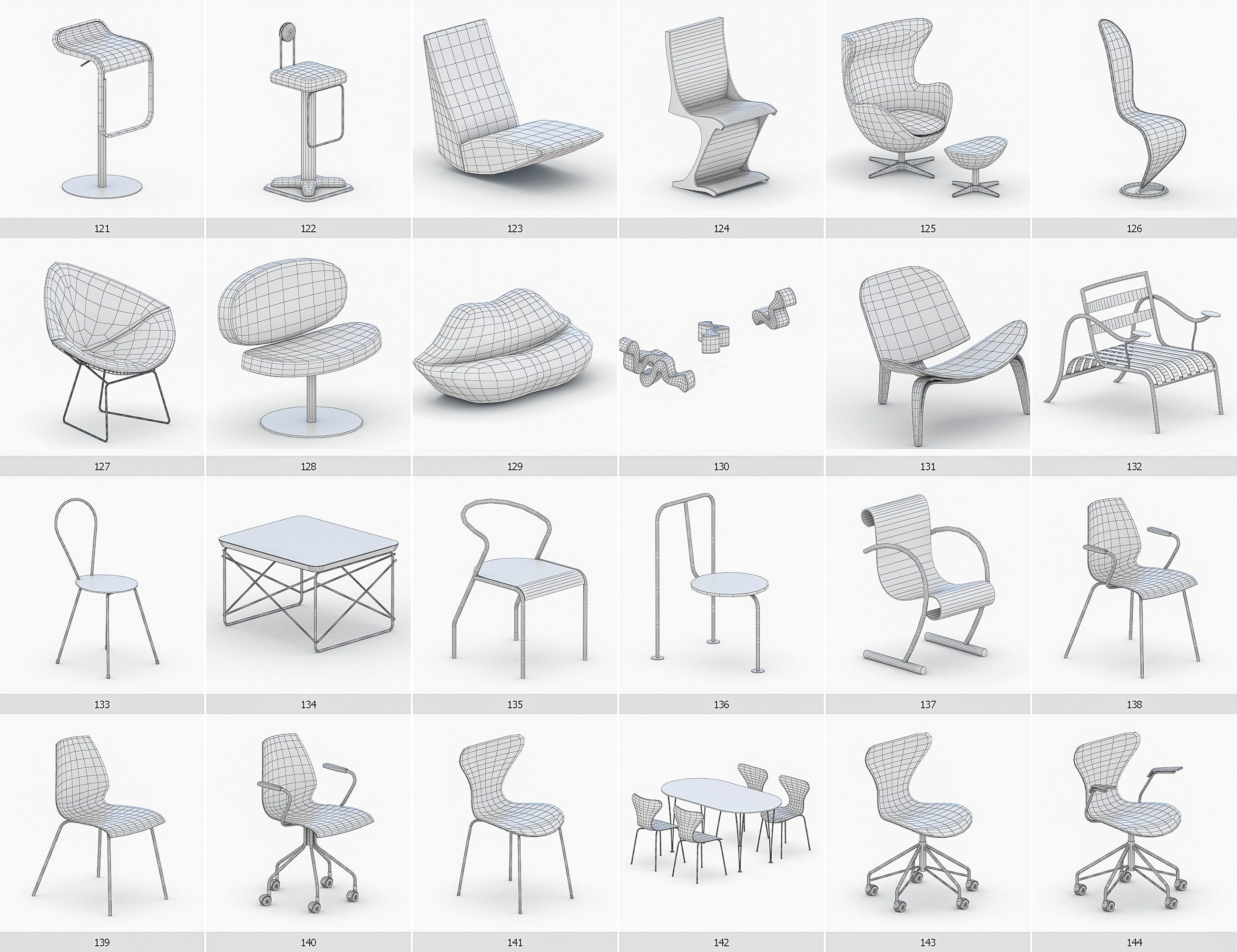 Interior Furniture Collection - 1668 MEGAPACK Low-poly 3D model_13