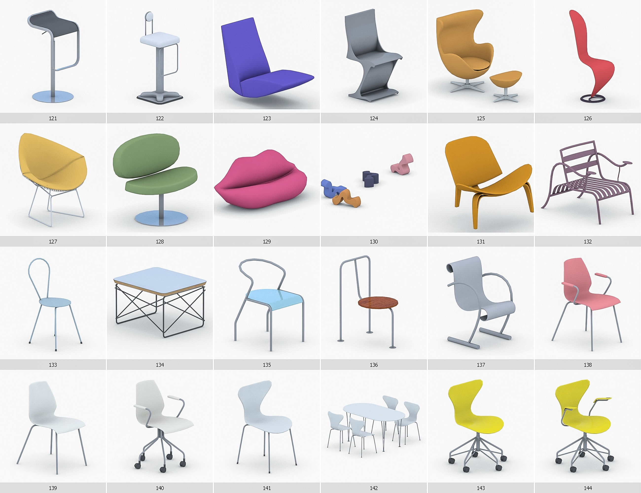 Interior Furniture Collection - 1668 MEGAPACK Low-poly 3D model_12