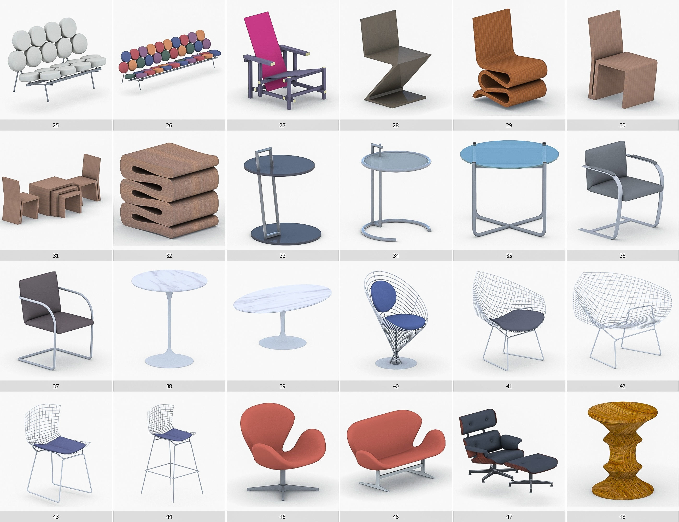 Interior Furniture Collection - 1668 MEGAPACK Low-poly 3D model_4