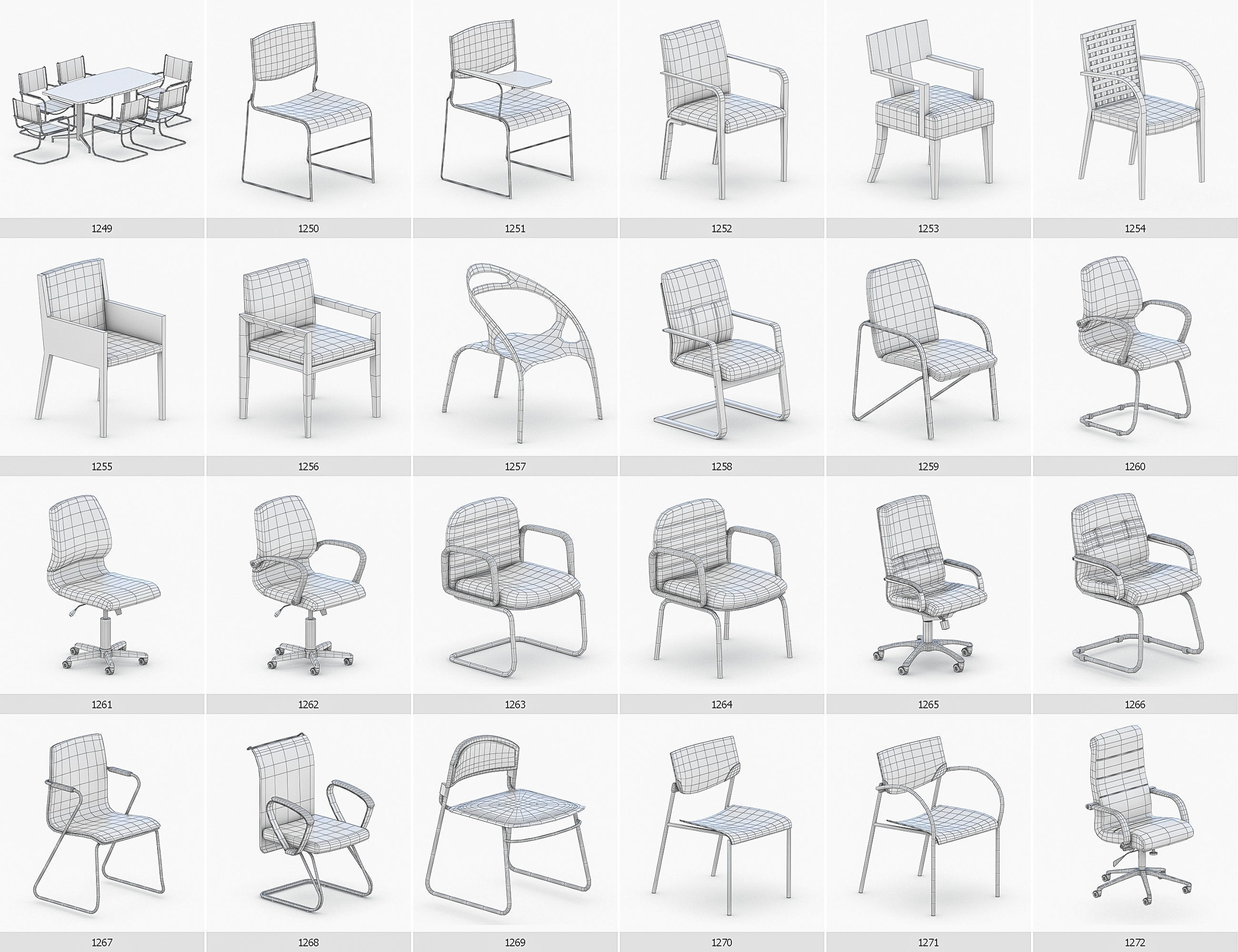 Interior Furniture Collection - 1668 MEGAPACK Low-poly 3D model_107