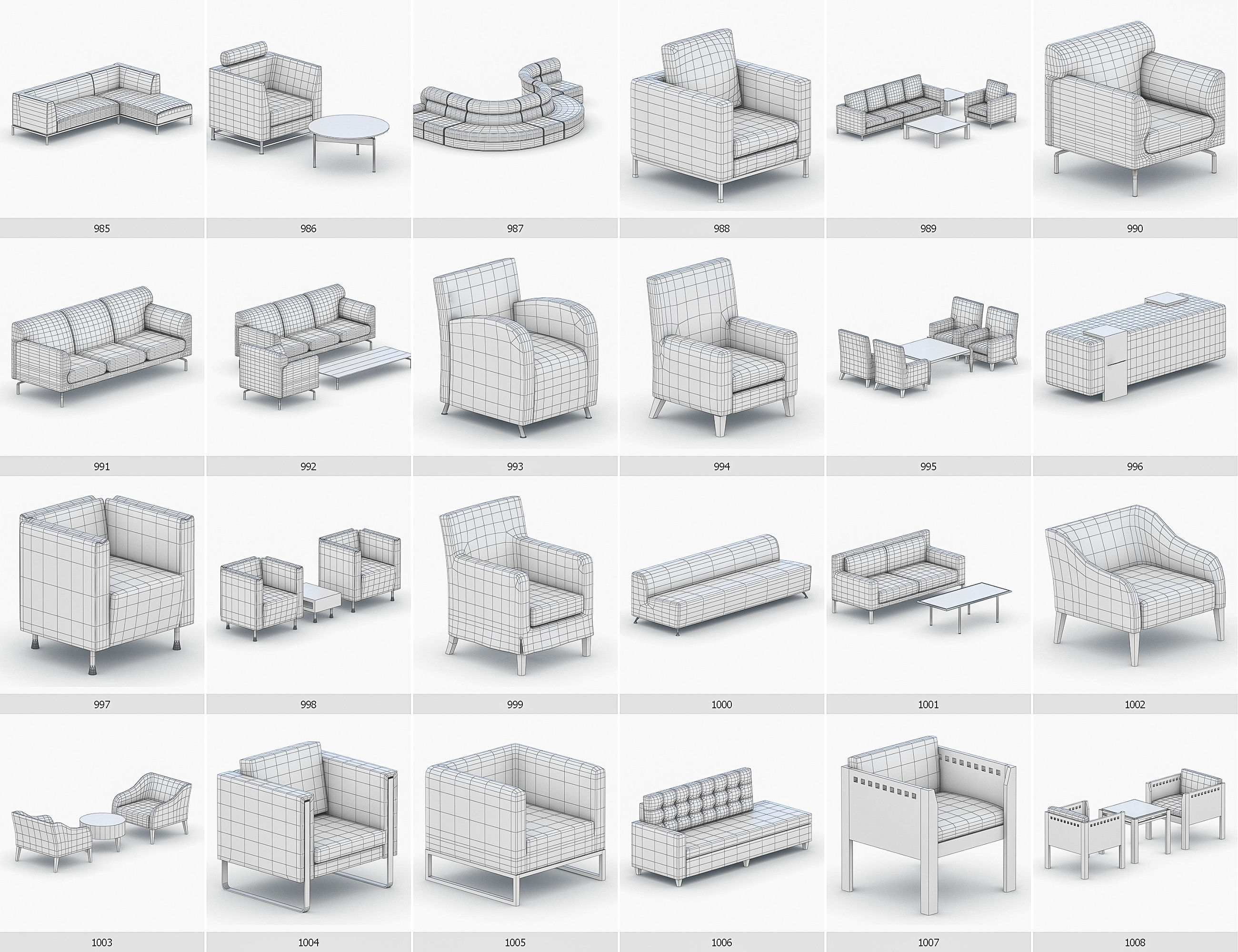 Interior Furniture Collection - 1668 MEGAPACK Low-poly 3D model_85