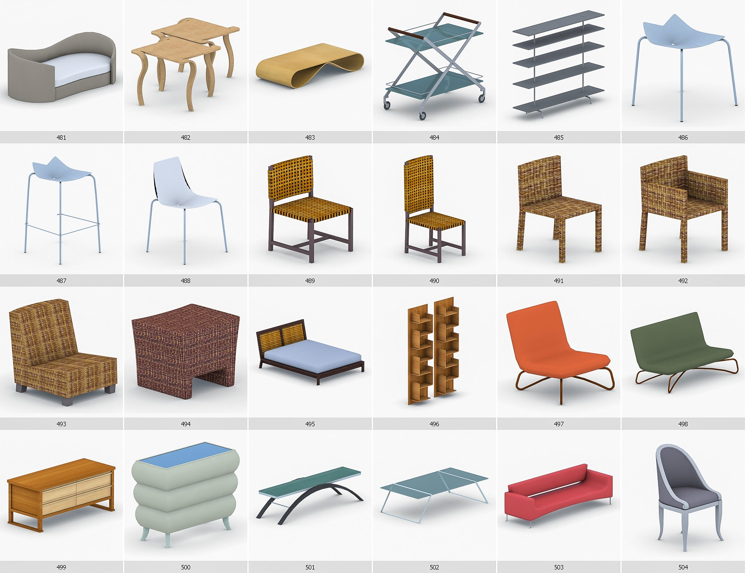 Interior Furniture Collection - 1668 MEGAPACK Low-poly 3D model_42