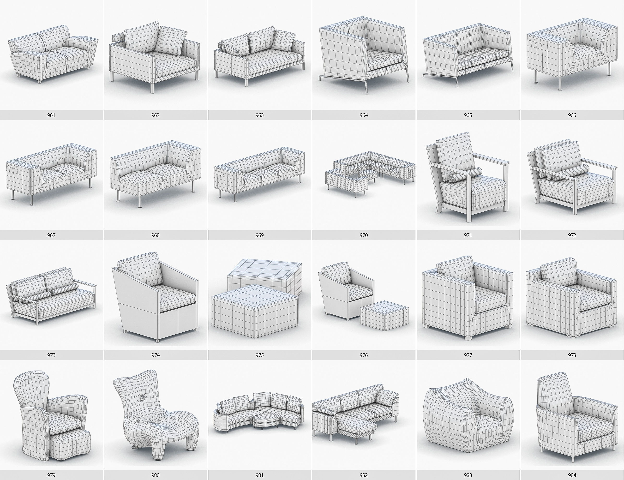 Interior Furniture Collection - 1668 MEGAPACK Low-poly 3D model_83