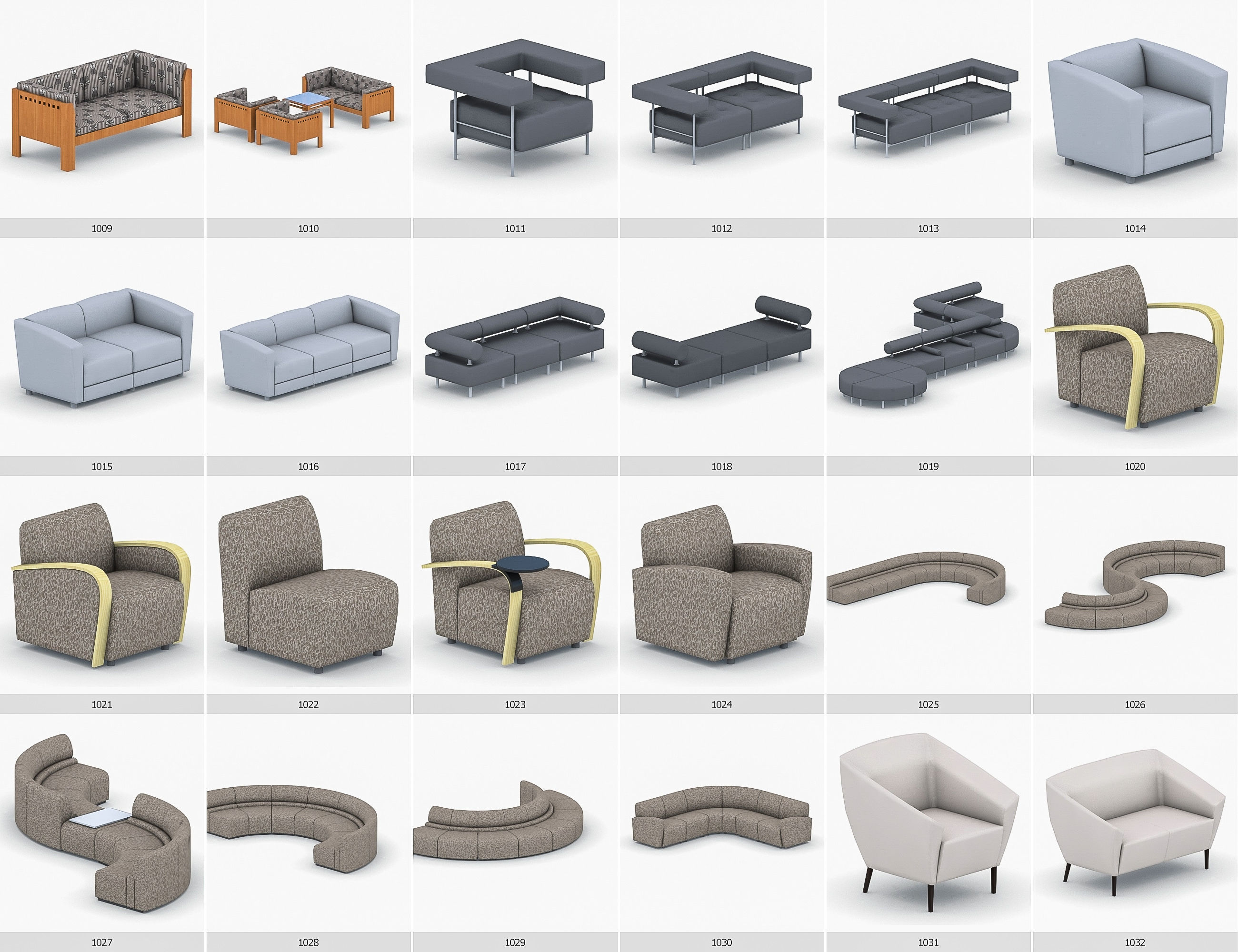 Interior Furniture Collection - 1668 MEGAPACK Low-poly 3D model_86