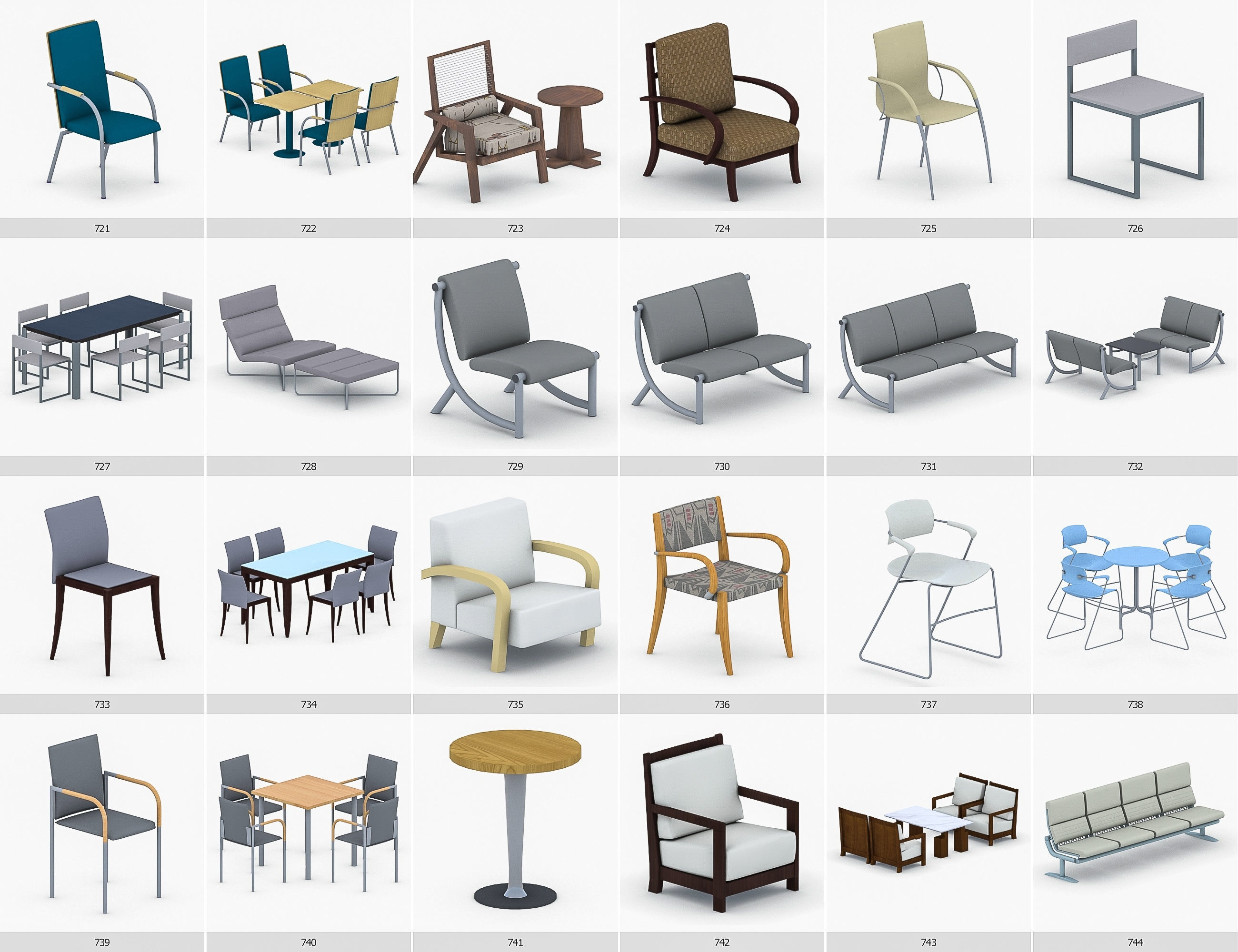 Interior Furniture Collection - 1668 MEGAPACK Low-poly 3D model_62