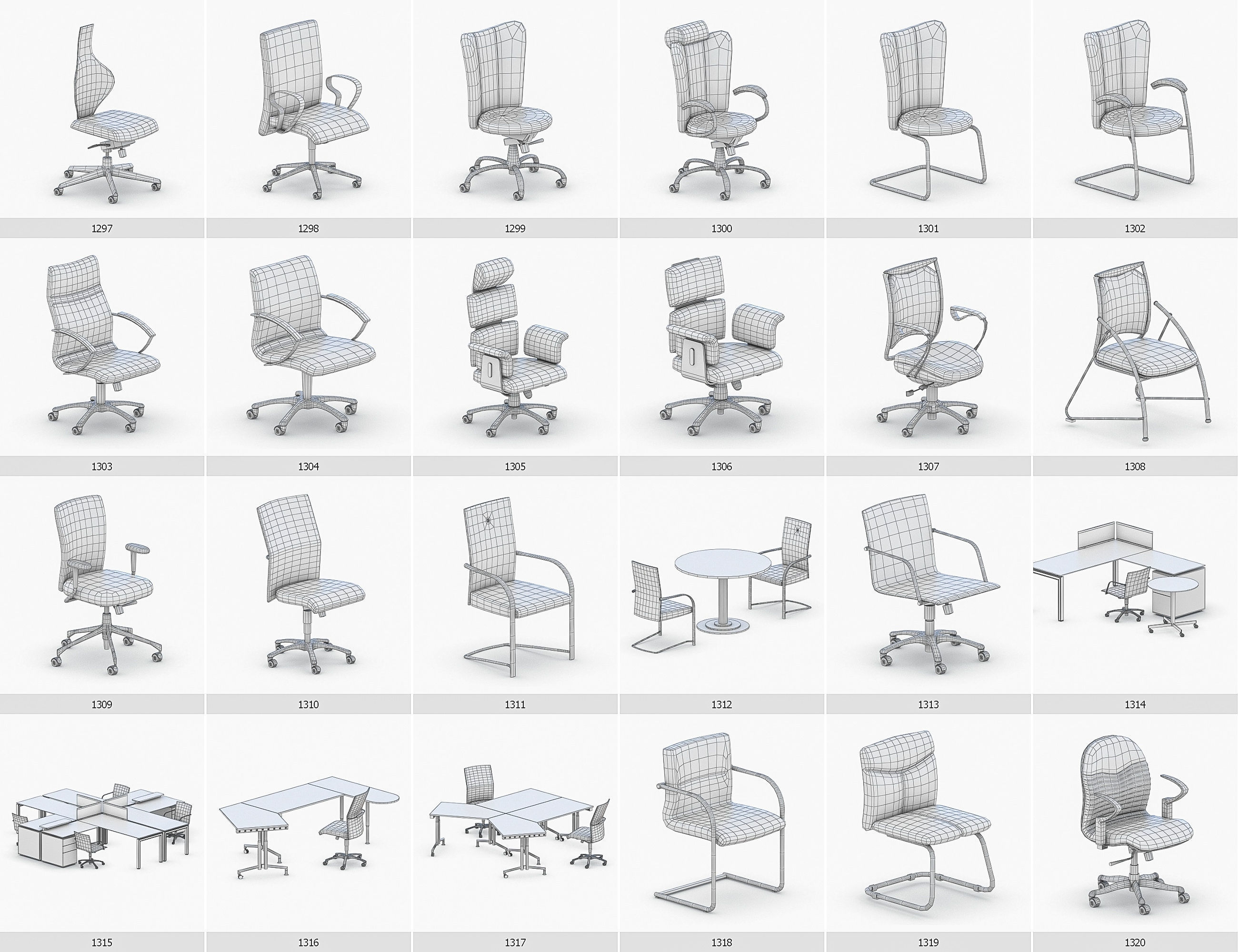 Interior Furniture Collection - 1668 MEGAPACK Low-poly 3D model_111