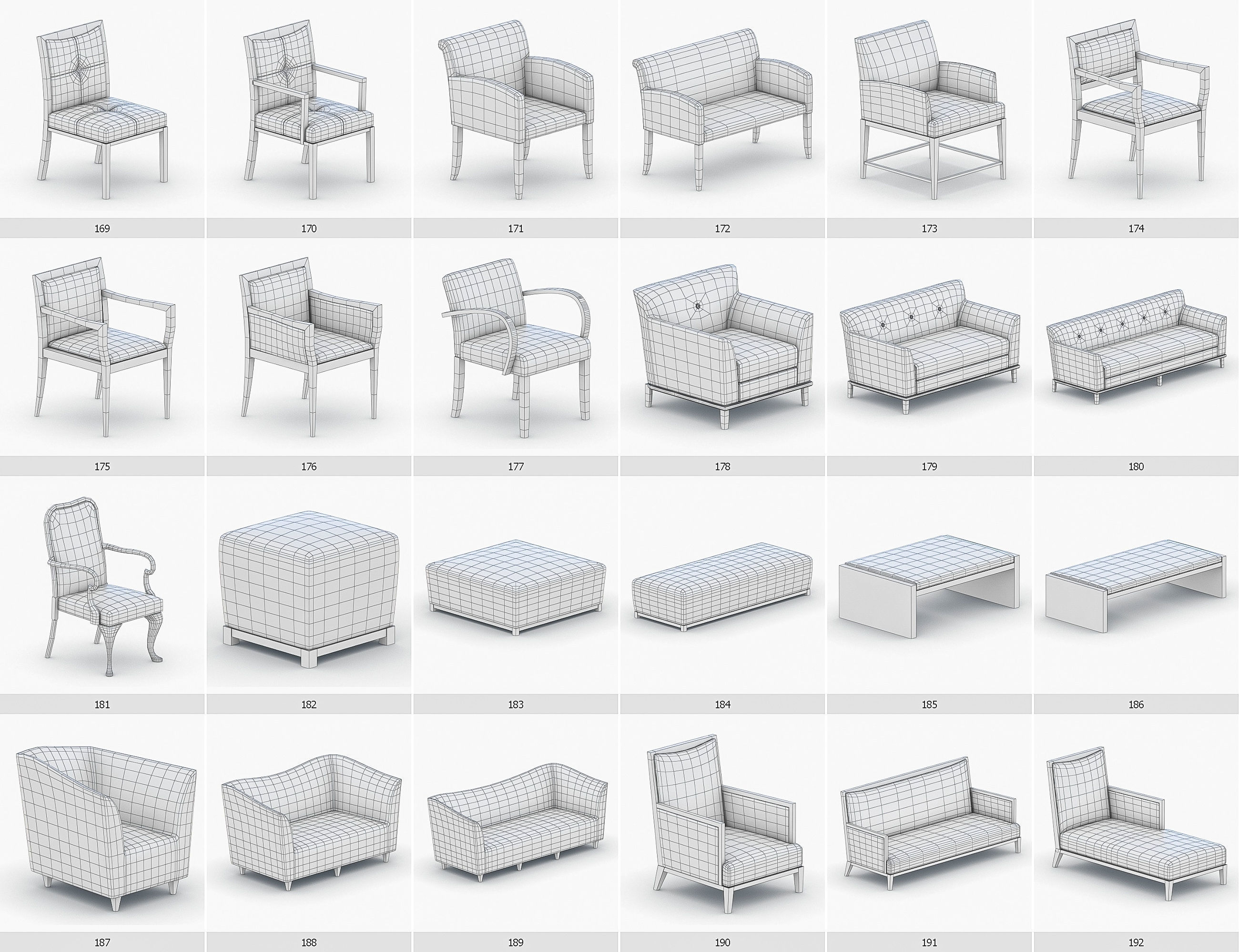 Interior Furniture Collection - 1668 MEGAPACK Low-poly 3D model_17