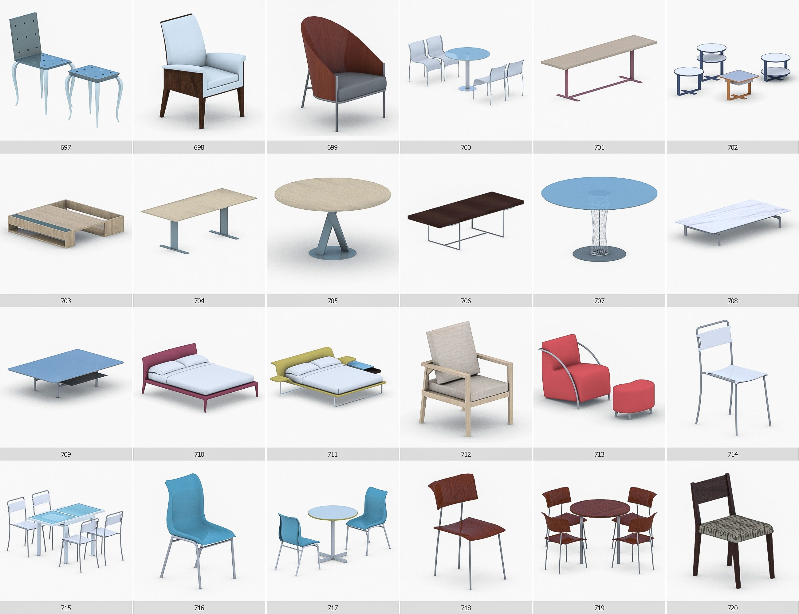Interior Furniture Collection - 1668 MEGAPACK Low-poly 3D model_60